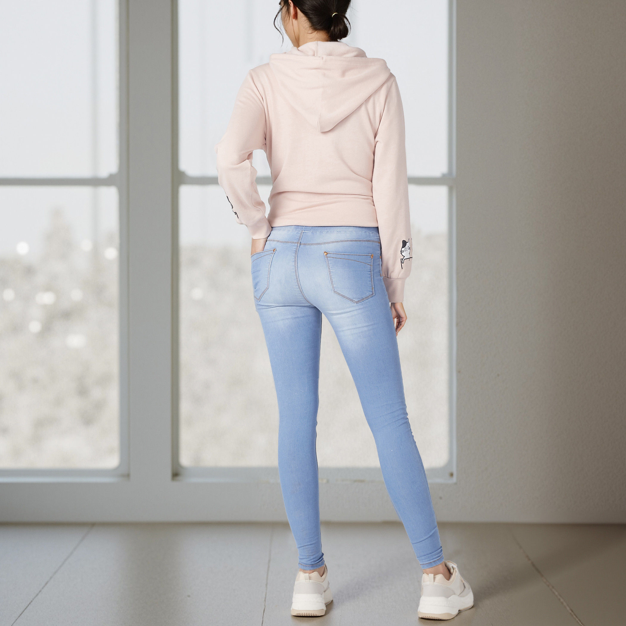 Full Length Jeggings with Elasticised Waistband and Pocket Detail-women-clothing-bottoms-leggings-image-6