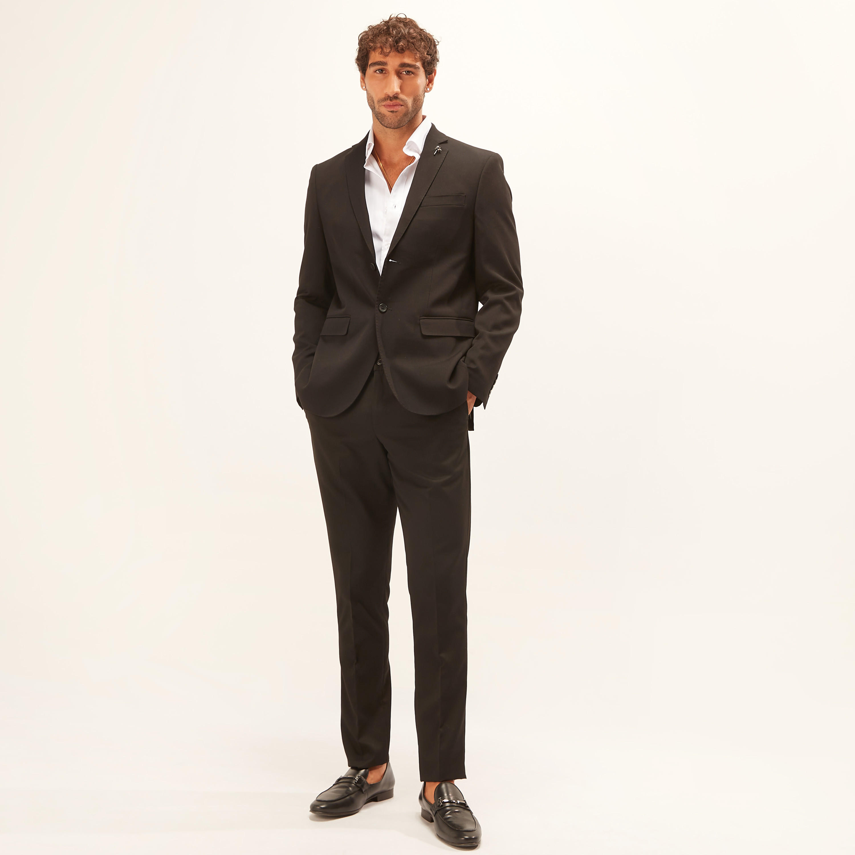 بنطلون رسمي سادة بزر إغلاق وجيوب-men-clothing-bottoms-trousersandchinos-trousers-image-2