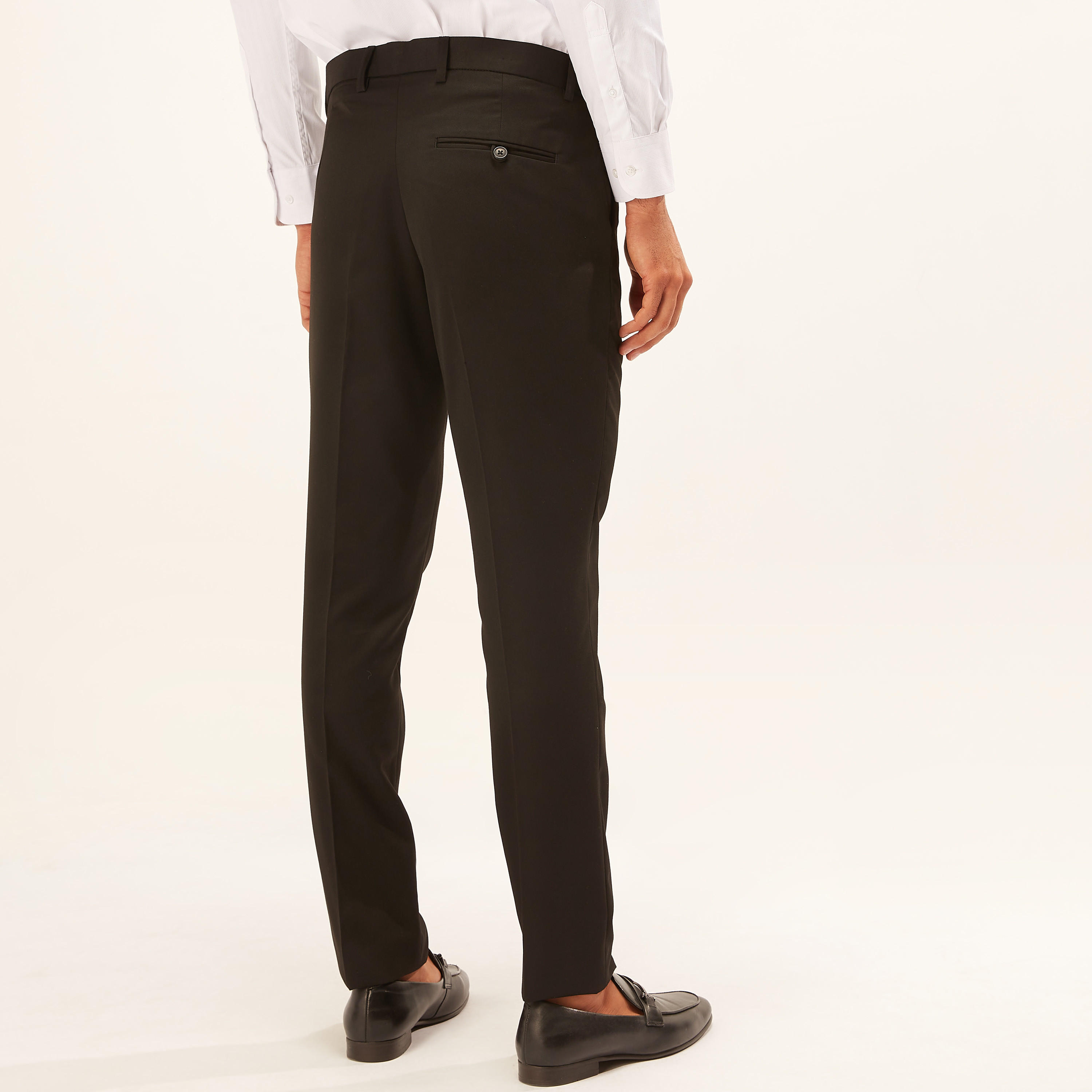 بنطلون رسمي سادة بزر إغلاق وجيوب-men-clothing-bottoms-trousersandchinos-trousers-image-4