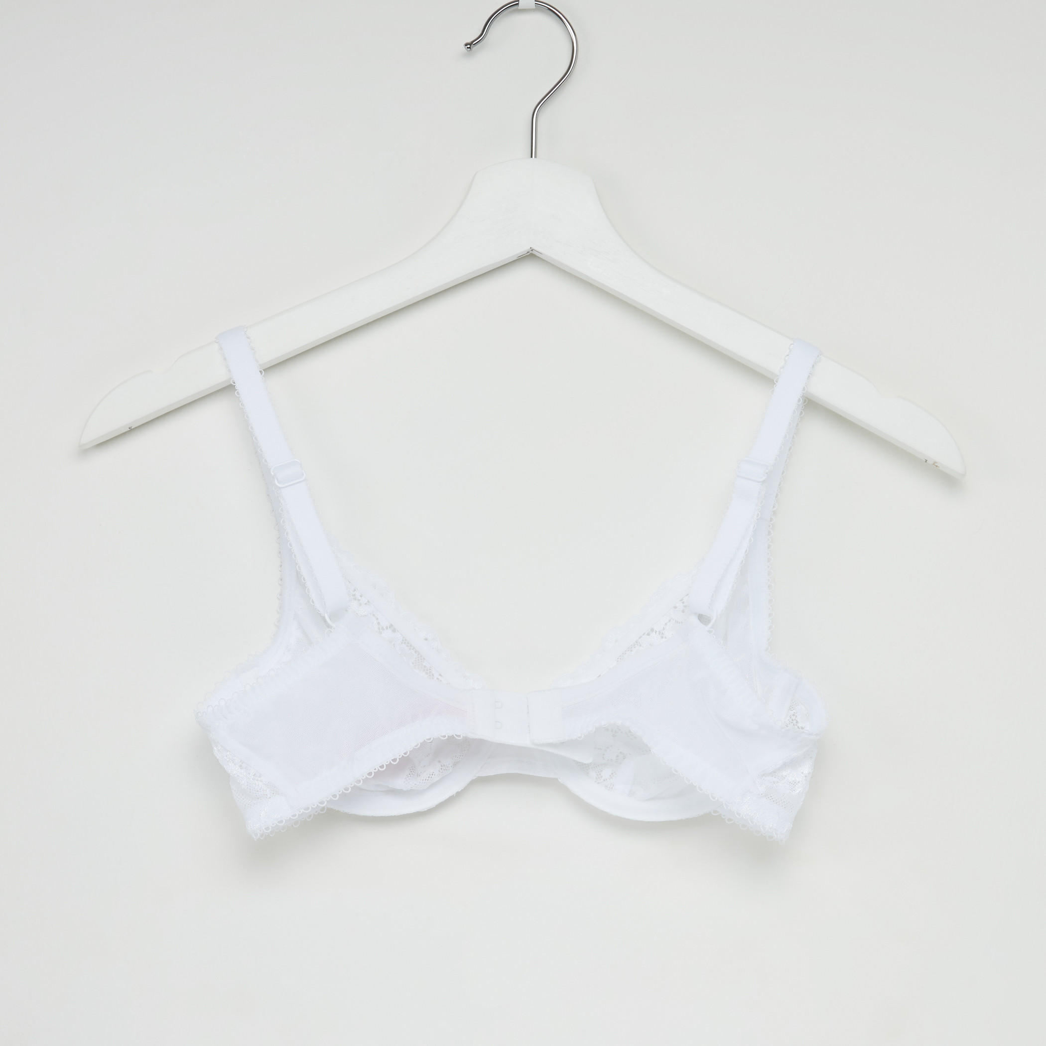 صدرية بتفاصيل دانتيل وخطافة وحمالات قابلة للتعديل-women-clothing-lingerie-bras-image-2