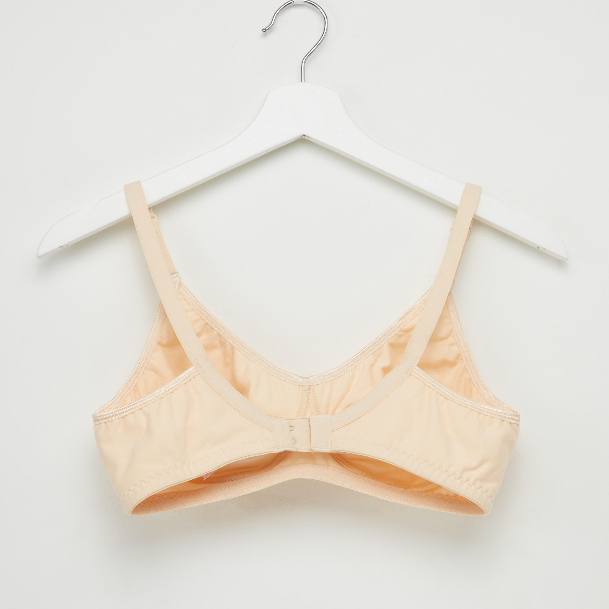 Bow Applique Detail Bra with Hook and Eye Closure-women-clothing-lingerie-bras-image-2