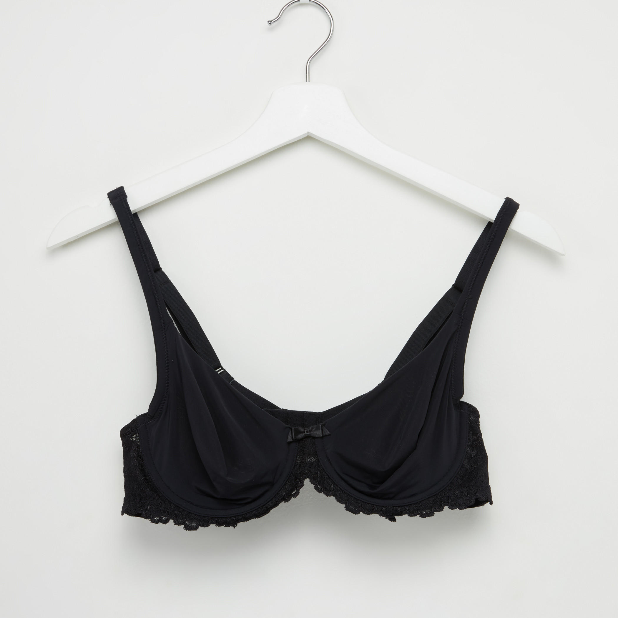 صدريّة بحمّالات قابلة للتعديل ومشبك إغلاق وتفاصيل دانتيل-women-clothing-lingerie-bras-image-1