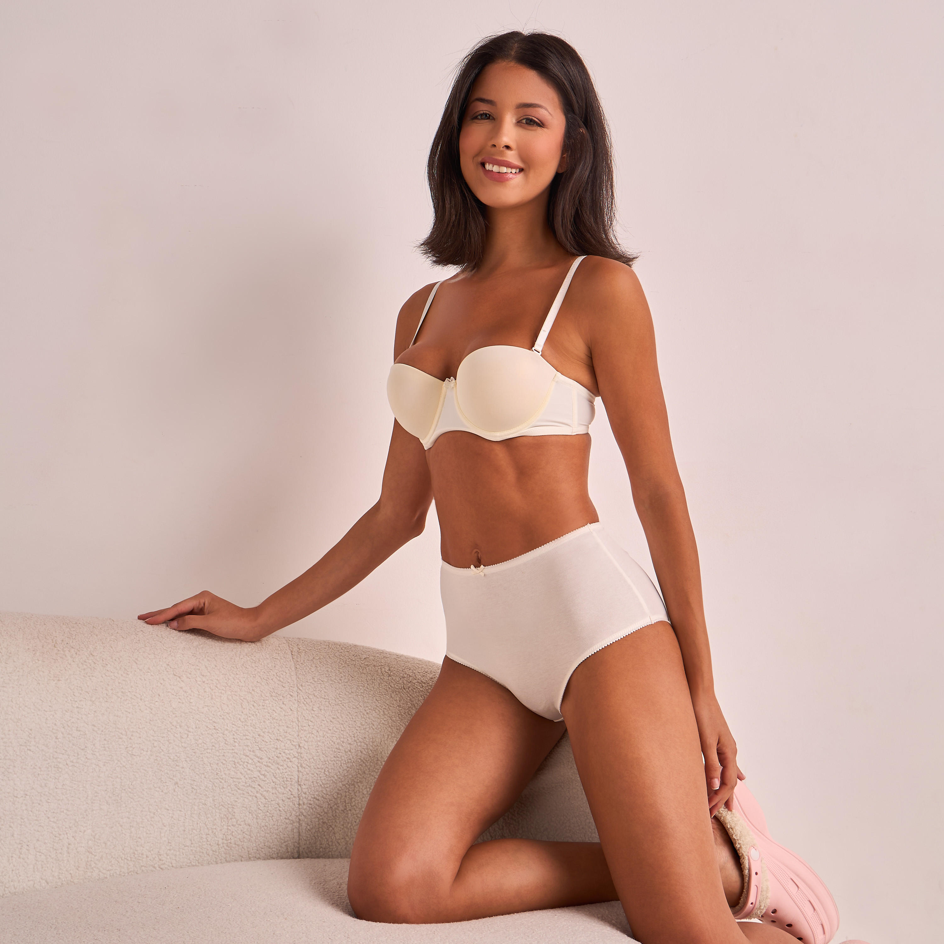 Padded Balconette Bra with Hook and Eye Closure and Adjustable Straps-women-clothing-lingerie-bras-image-5