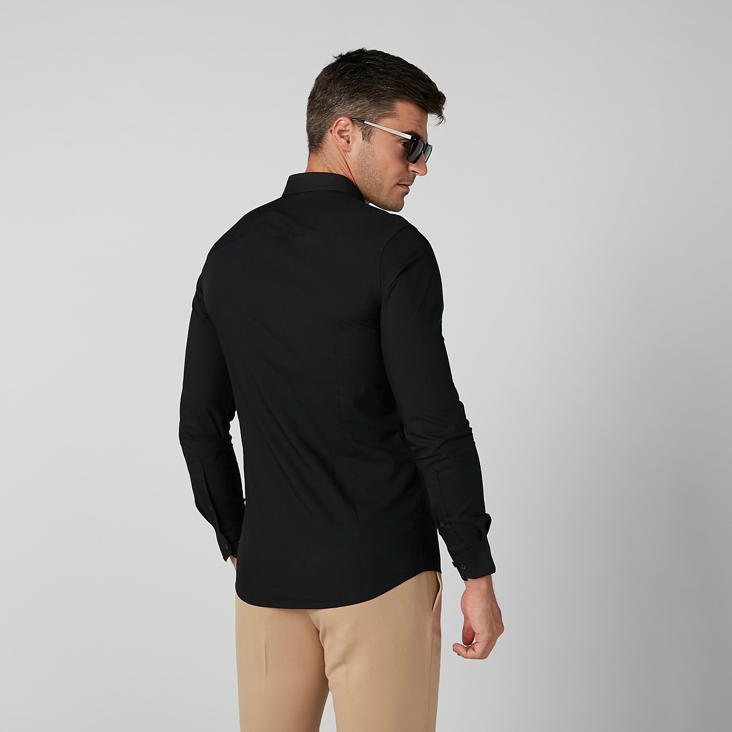 Plain Shirt with Long Sleeves and Complete Placket-men-clothing-shirts-image-3