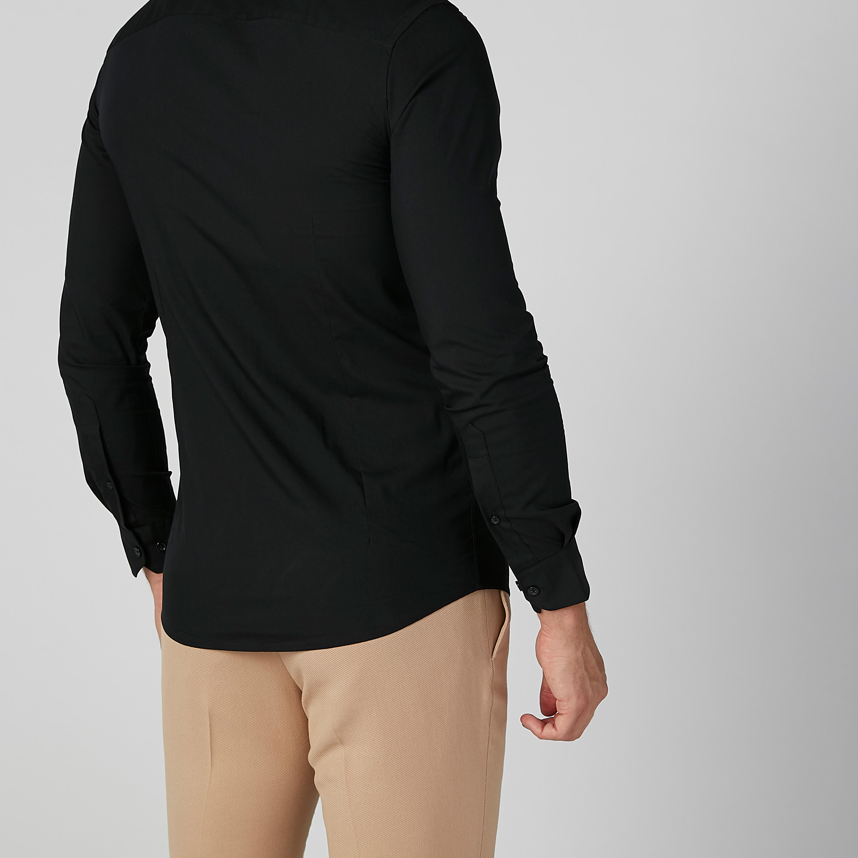 Plain Shirt with Long Sleeves and Complete Placket-men-clothing-shirts-image-4