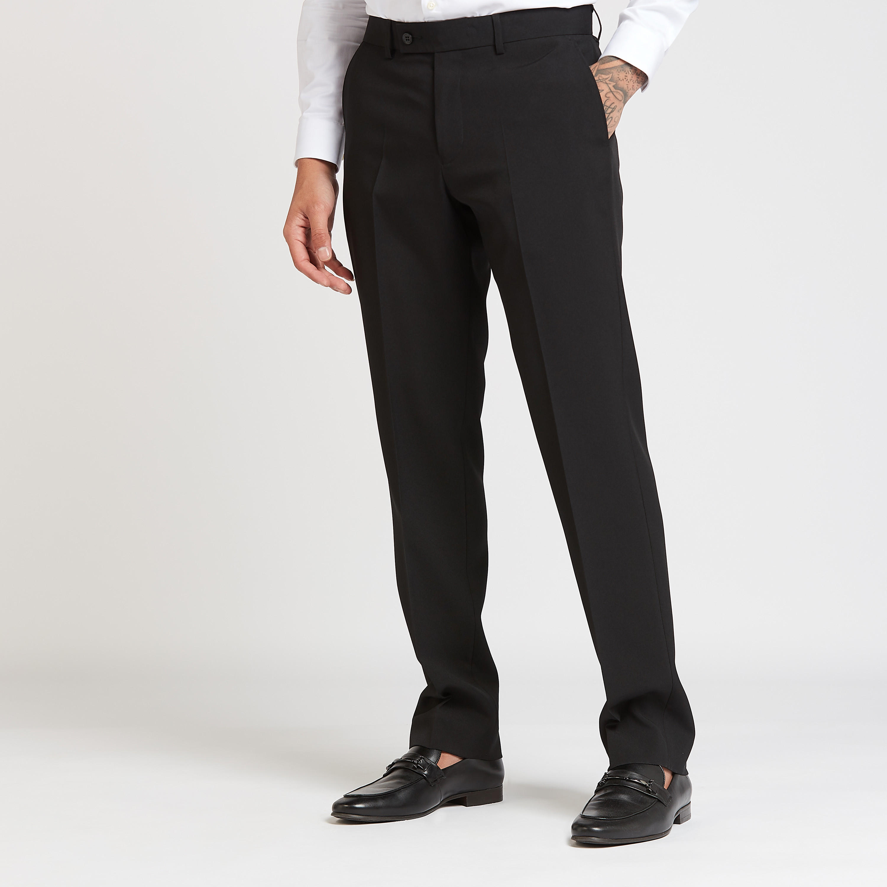 بنطلون رسمي سادة بجيوب وحلقات للحزام-men-clothing-bottoms-trousersandchinos-trousers-image-4