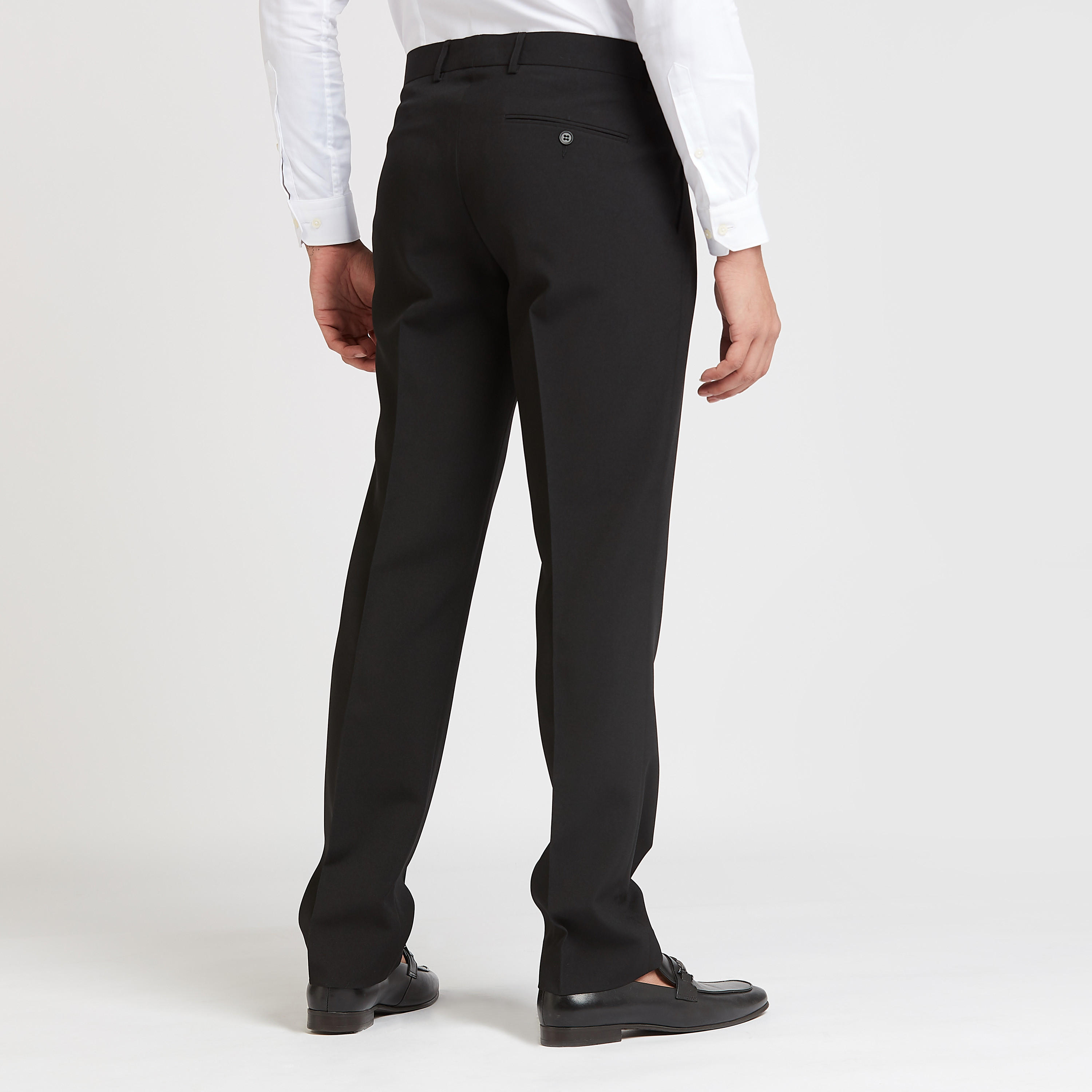 بنطلون رسمي سادة بجيوب وحلقات للحزام-men-clothing-bottoms-trousersandchinos-trousers-image-1