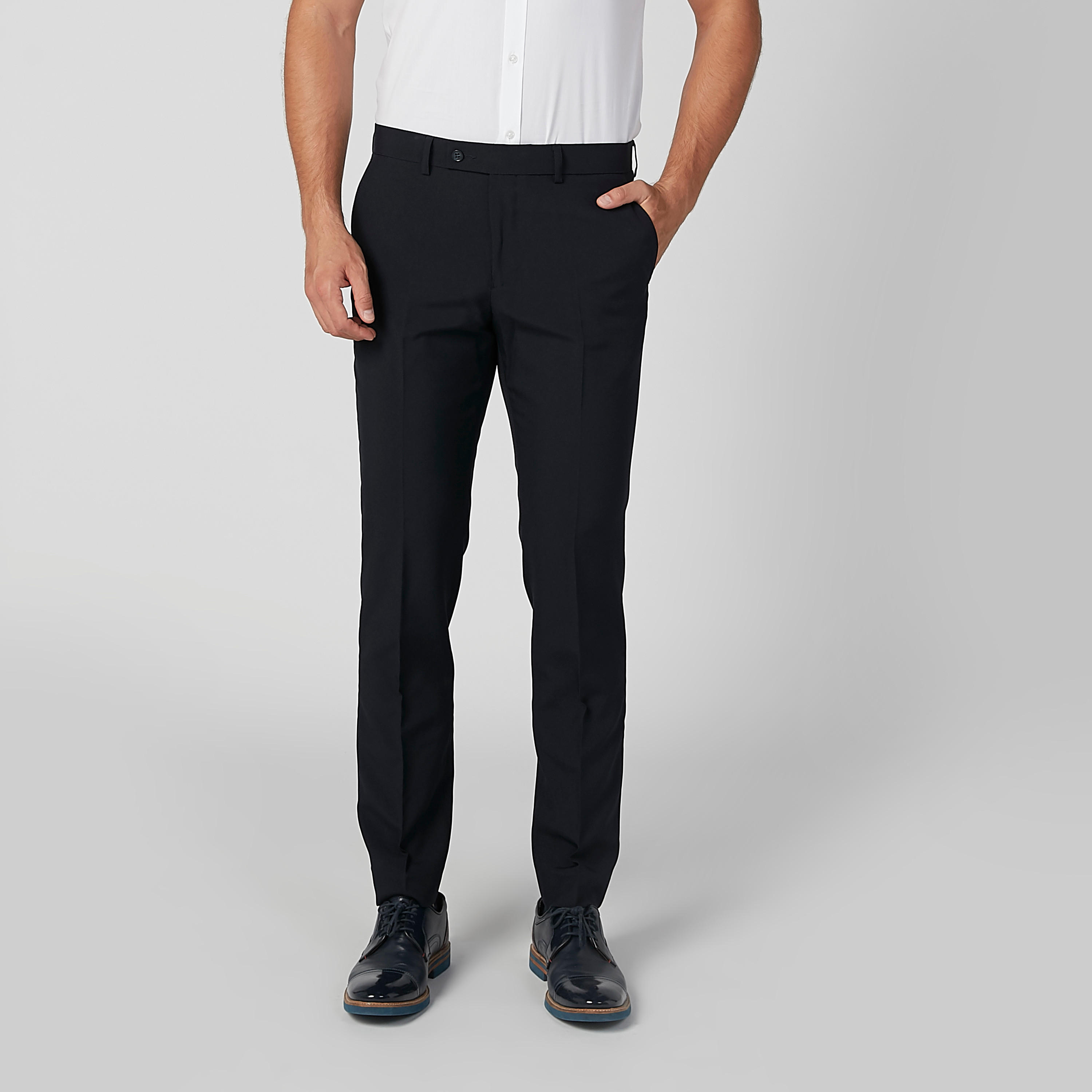 بنطال رسمي طويل سادة بجيوب وحلقات للحزام-men-clothing-bottoms-trousersandchinos-trousers-image-3