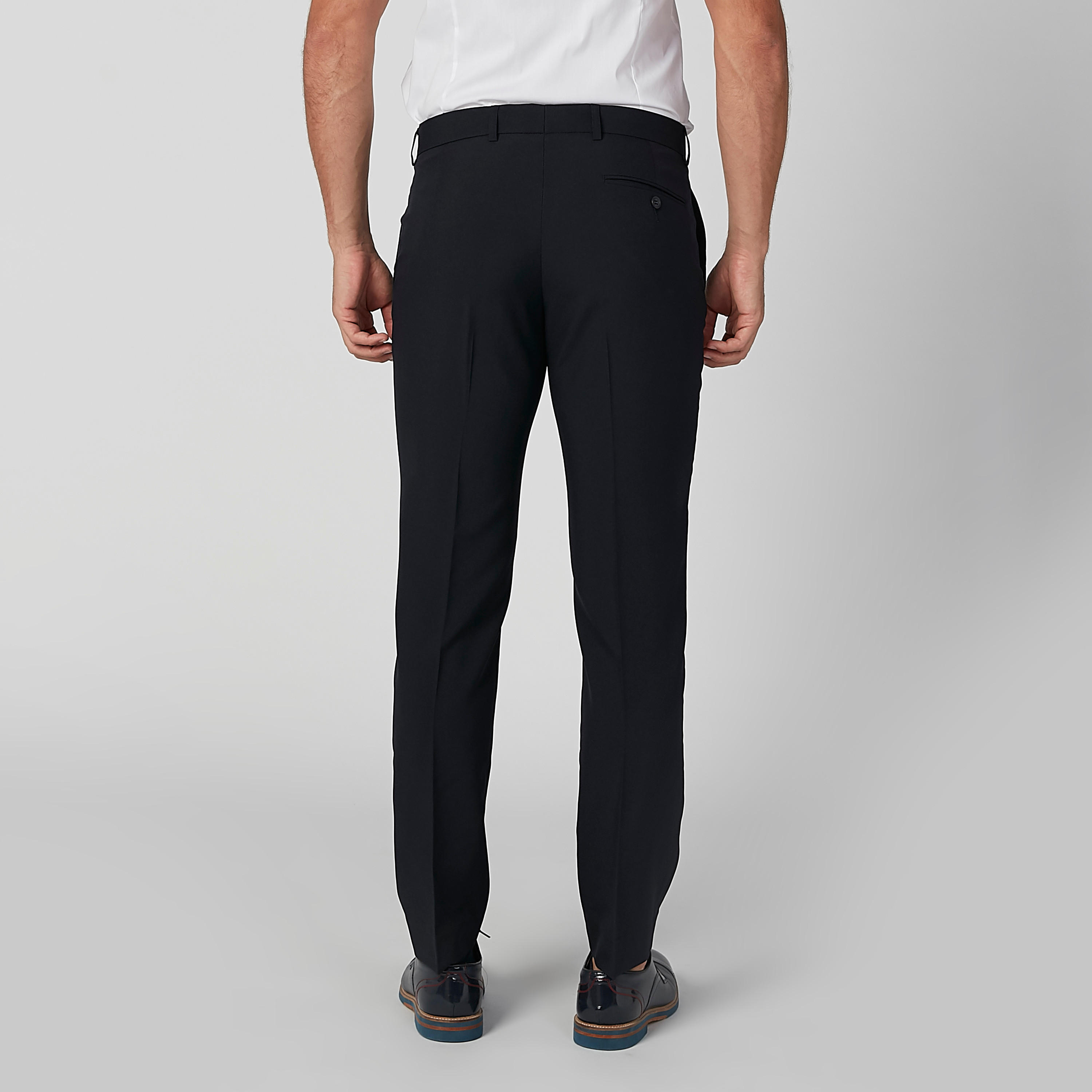 بنطال رسمي طويل سادة بجيوب وحلقات للحزام-men-clothing-bottoms-trousersandchinos-trousers-image-5
