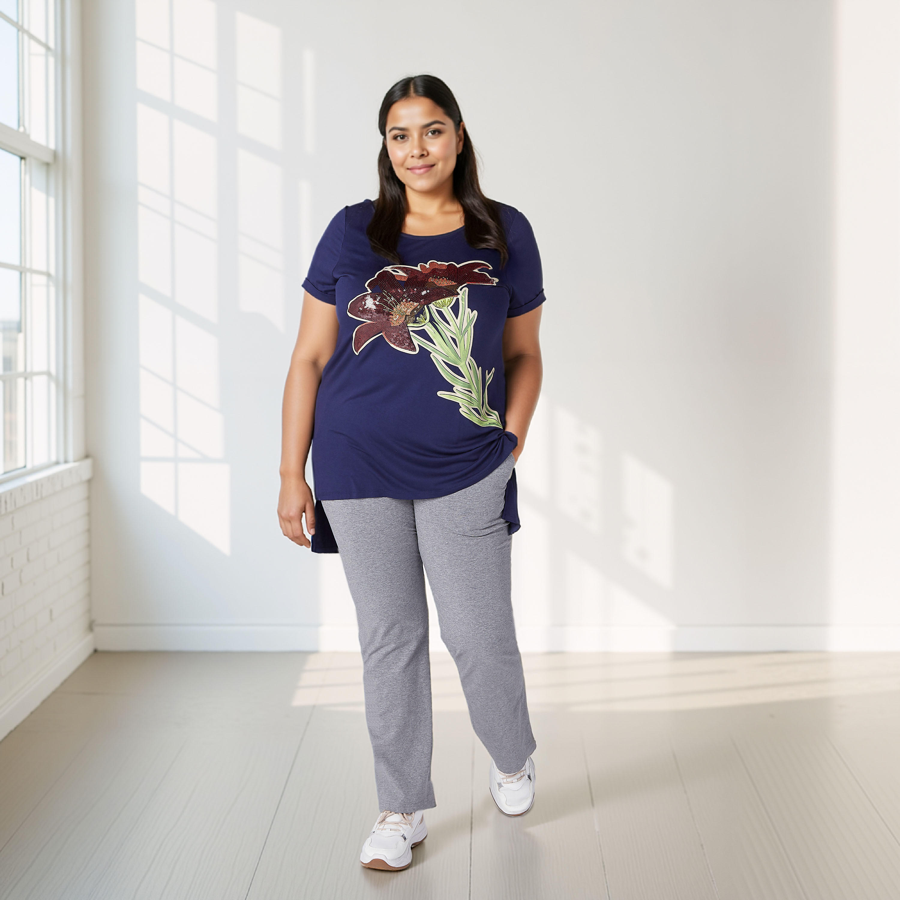 بنطلون مقاس كبير بجيب-women-clothing-bottoms-trousers-image-1