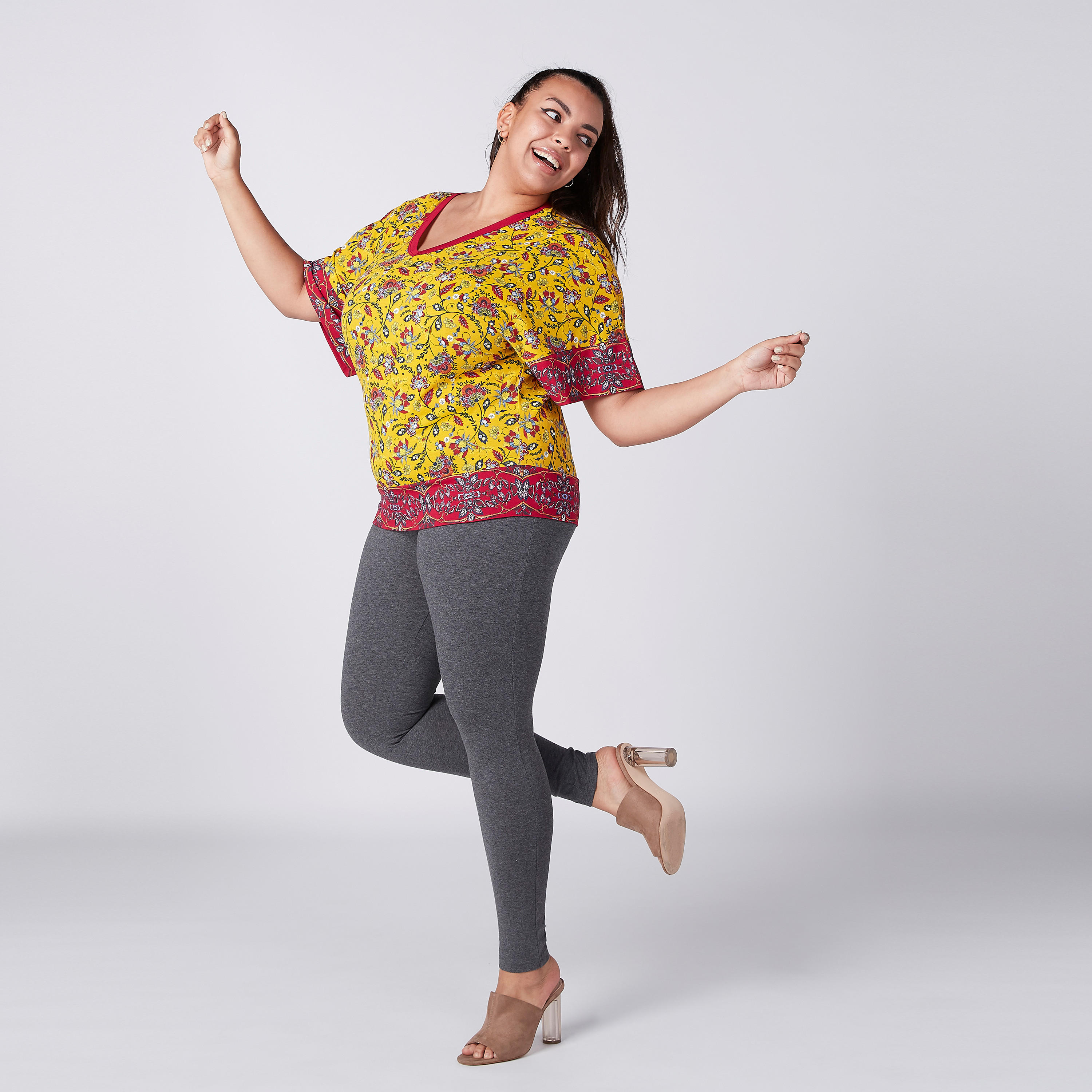 بنطلون ليقنز مقاس كبير بخصر مطاطي-women-clothing-bottoms-leggings-image-2