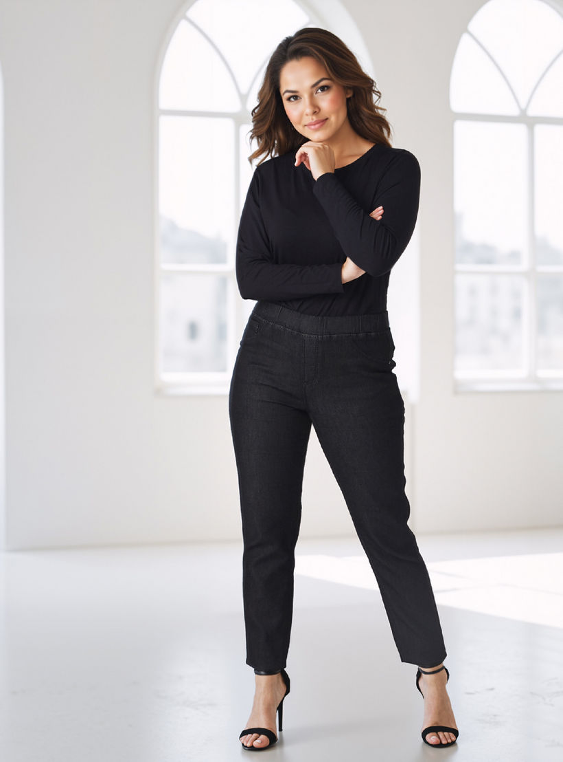 تيشيرت مقاس كبير بياقة مستديرة وأكمام طويلة-women-clothing-tshirts-image-3