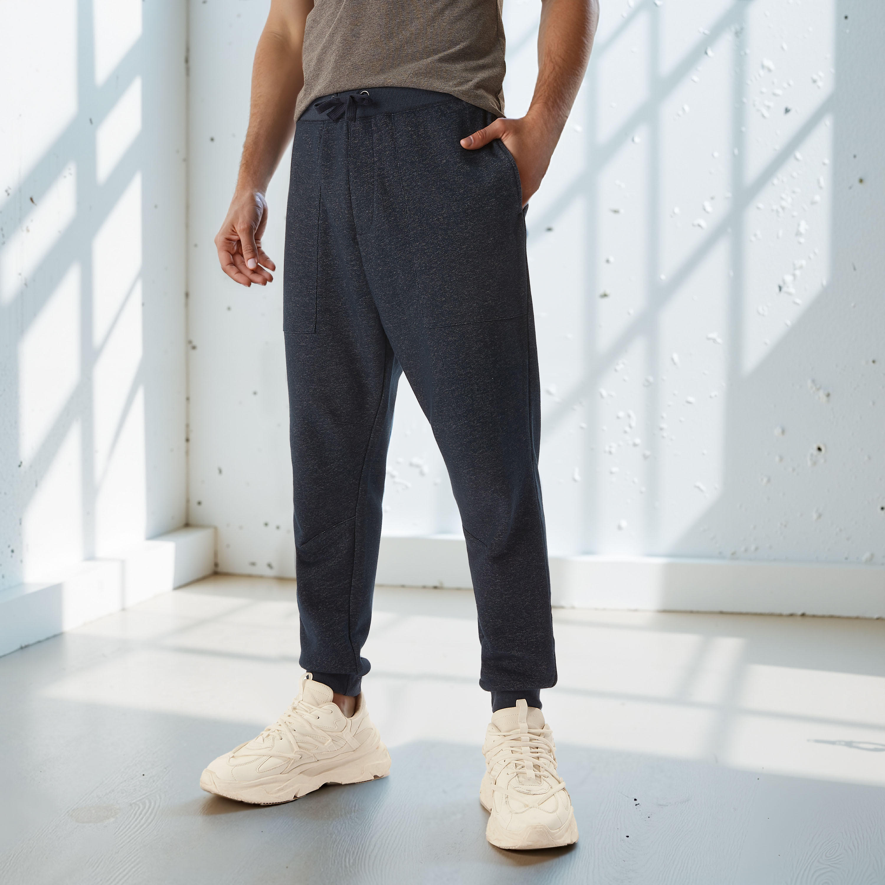 Plain Jog Pants with Pocket Detail, Drawstring and Flexicomfort Waistband-men-clothing-bottoms-joggers-image-1
