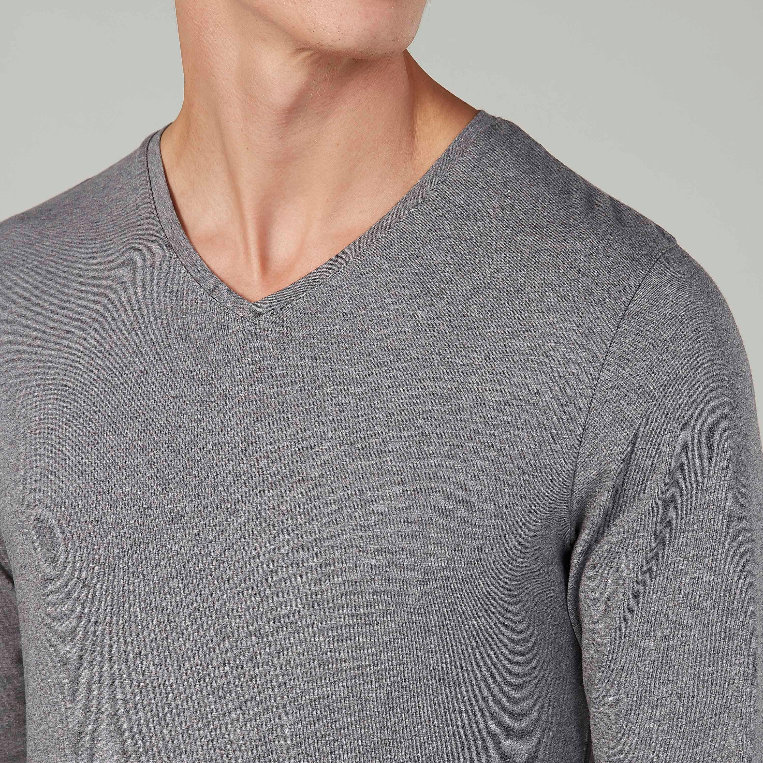 تيشيرت بقصّة سليم وياقة V وأكمام طويلة -men-clothing-tshirtsandpolos-tshirts-image-3