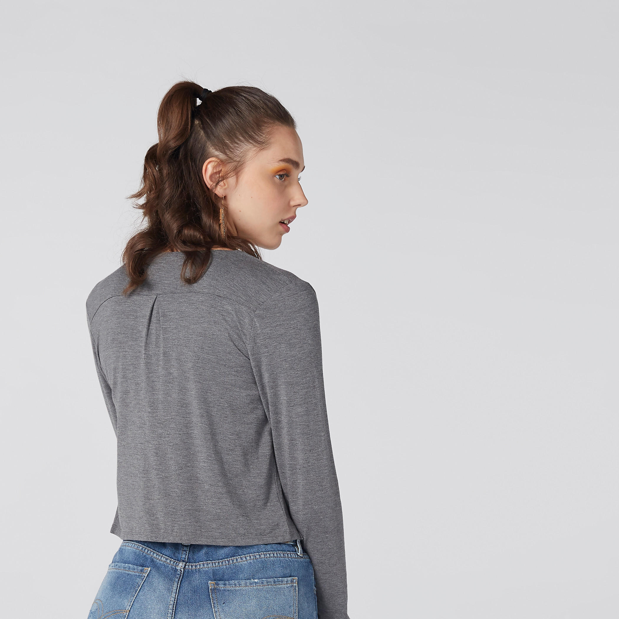 سترة ميلانج مفتوحة من الأمام بأكمام طويلة-women-winterwear-hoodiesandsweatshirts-sweatshirts-image-3