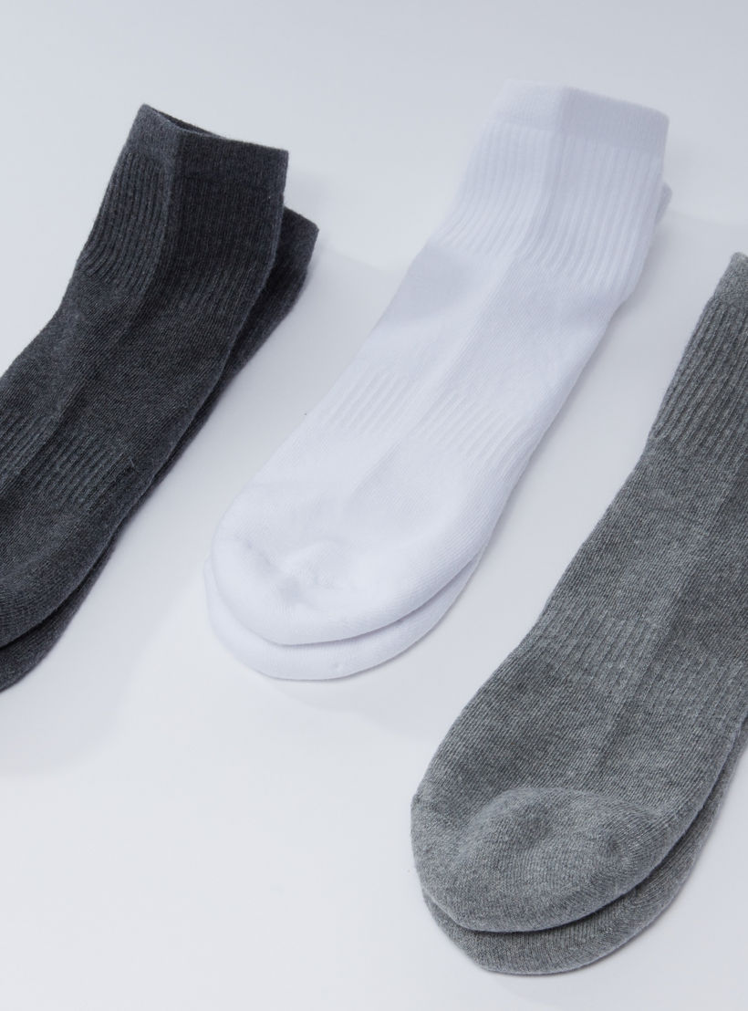 Set of 3 - Textured Ankle Length Socks-men-socks-image-1