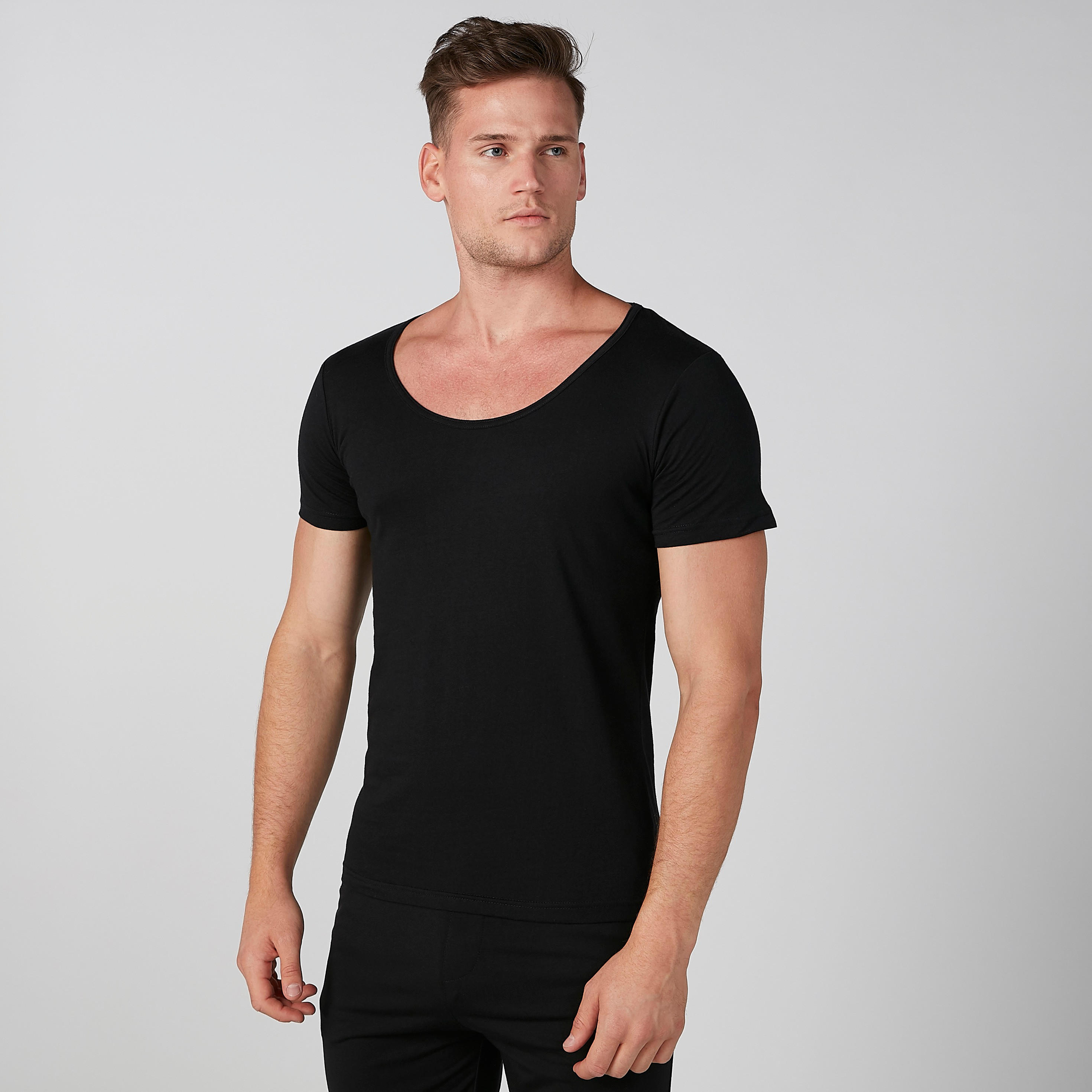 Set of 3 - Plain Vest with Scoop Neck and Short Sleeves-men-clothing-tshirtsandpolos-vests-image-3