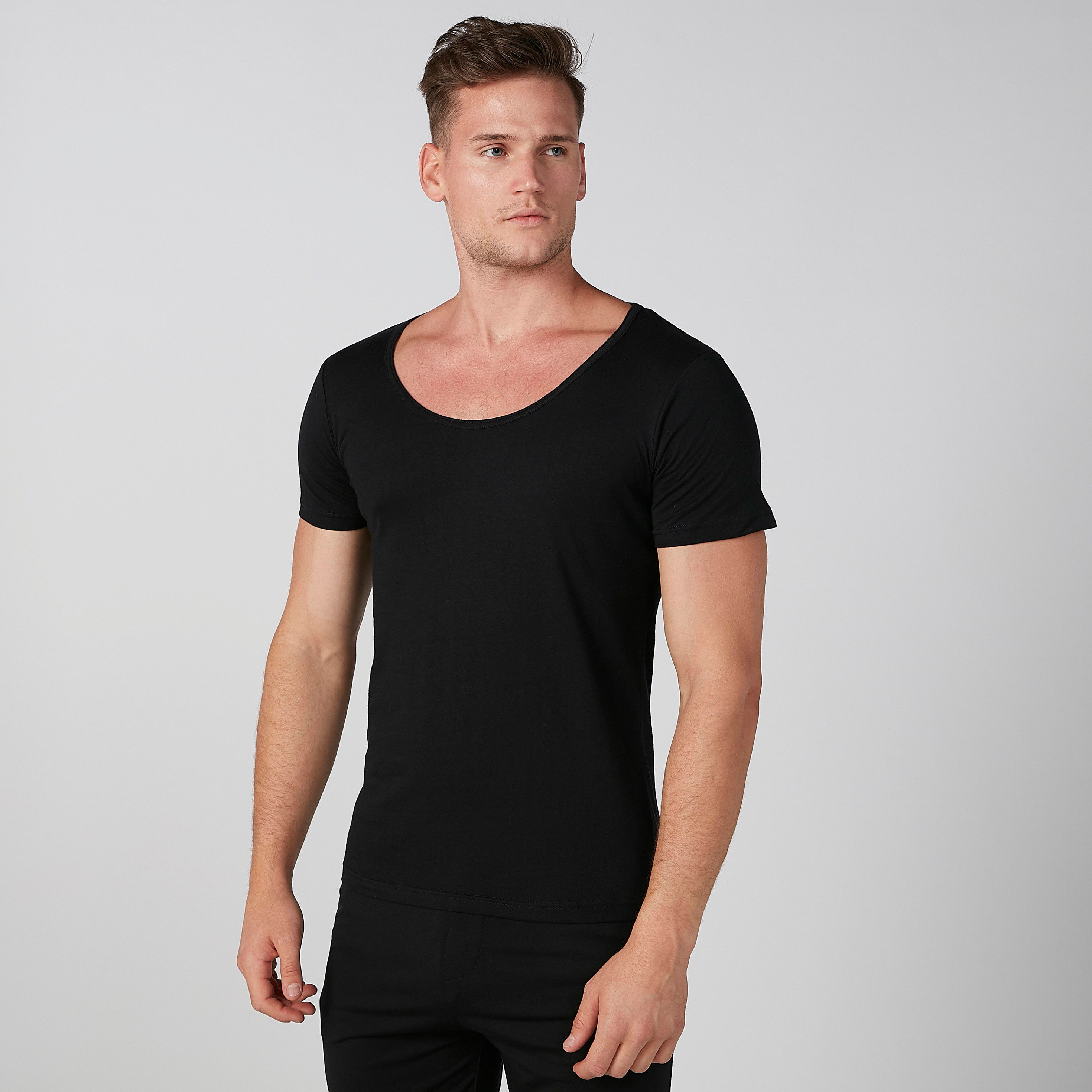 Set of 3 - Plain Vest with Scoop Neck and Short Sleeves-men-clothing-tshirtsandpolos-vests-image-3