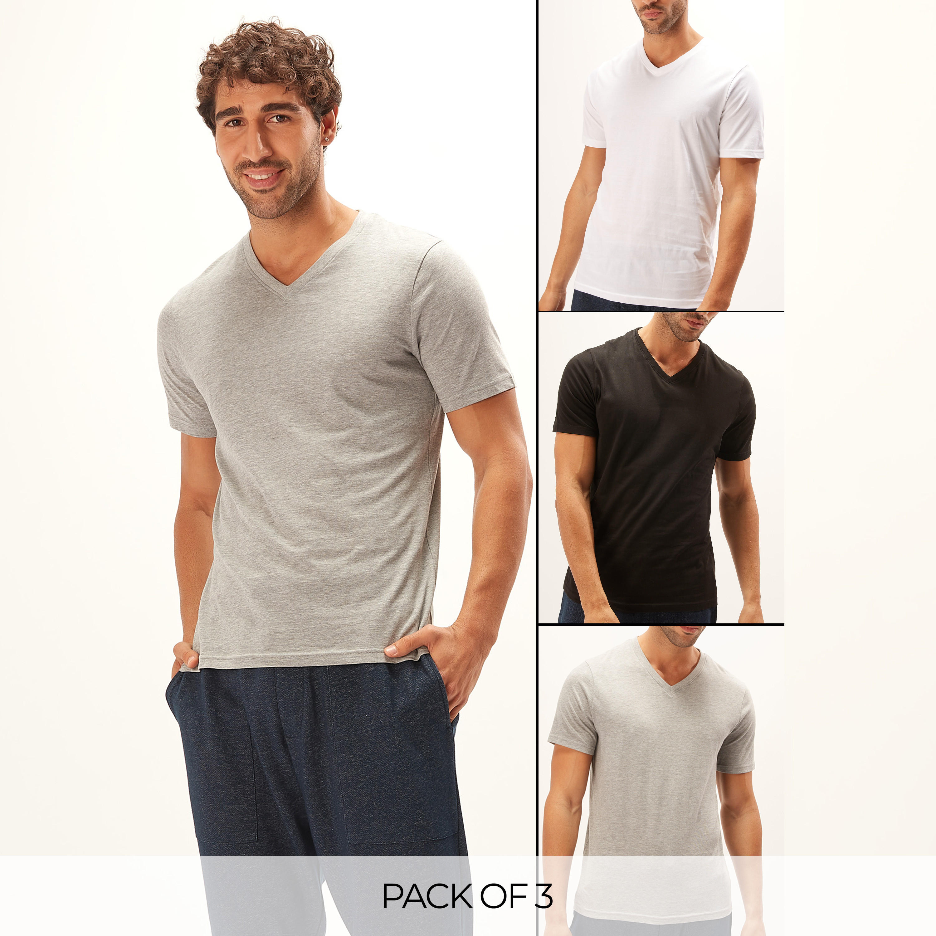 Set of 3 - Round Neck Vest with Short Sleeves-men-clothing-tshirtsandpolos-vests-image-1
