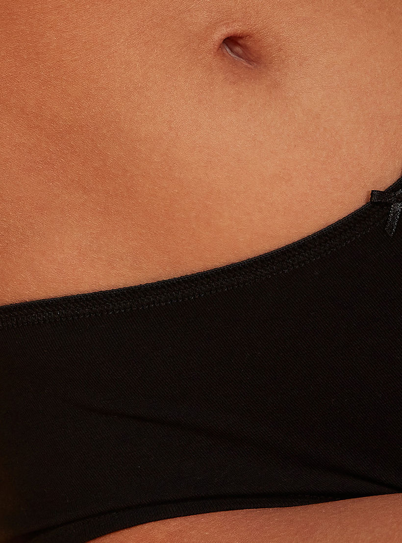 سراويل بوي شورت بخصر مطاطي وفيونكة - طقم من 5 قطع-women-clothing-lingerie-panties-image-10