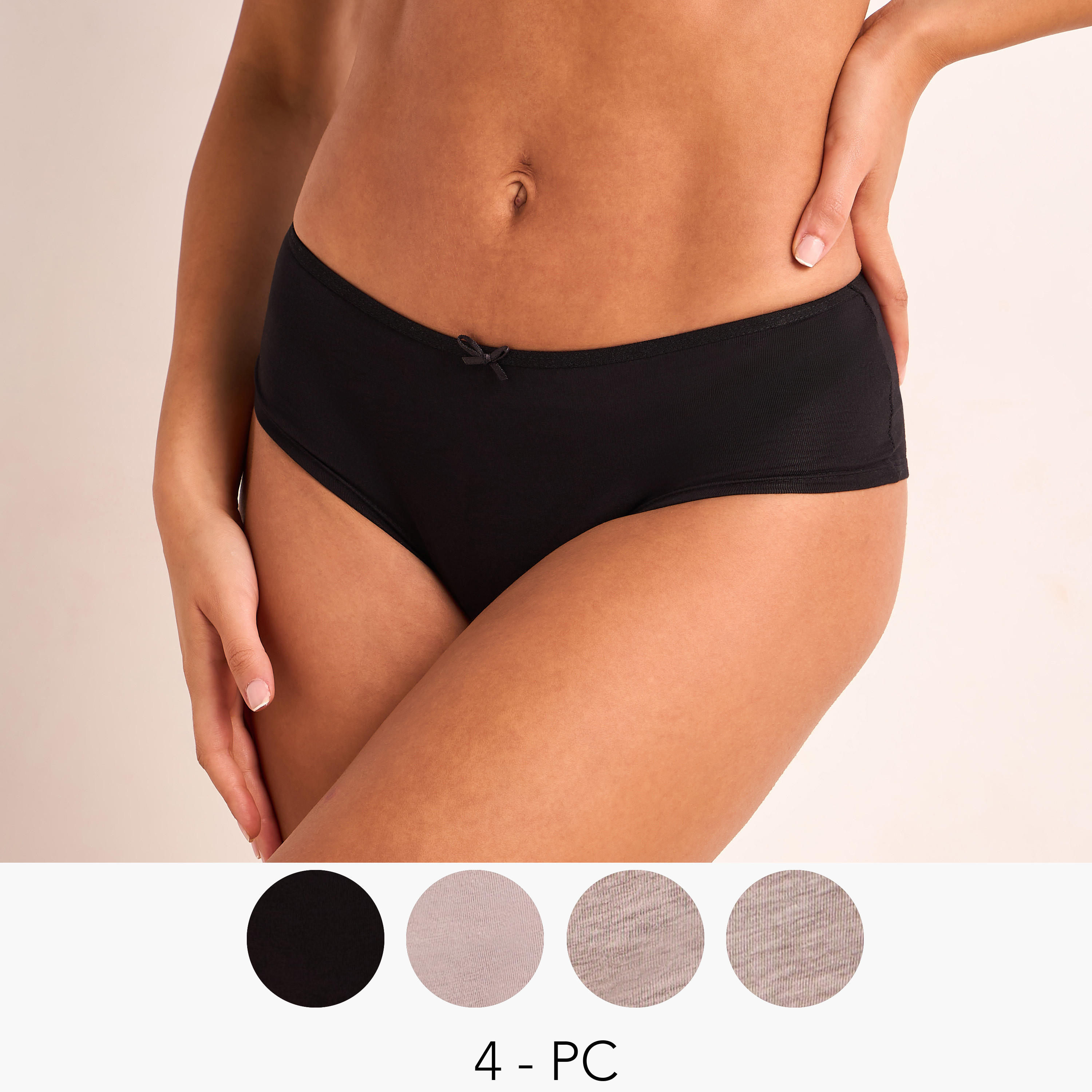 Set of 5 - Bow Detail Boyshorts with Elasticised Waistband-women-clothing-lingerie-panties-image-4