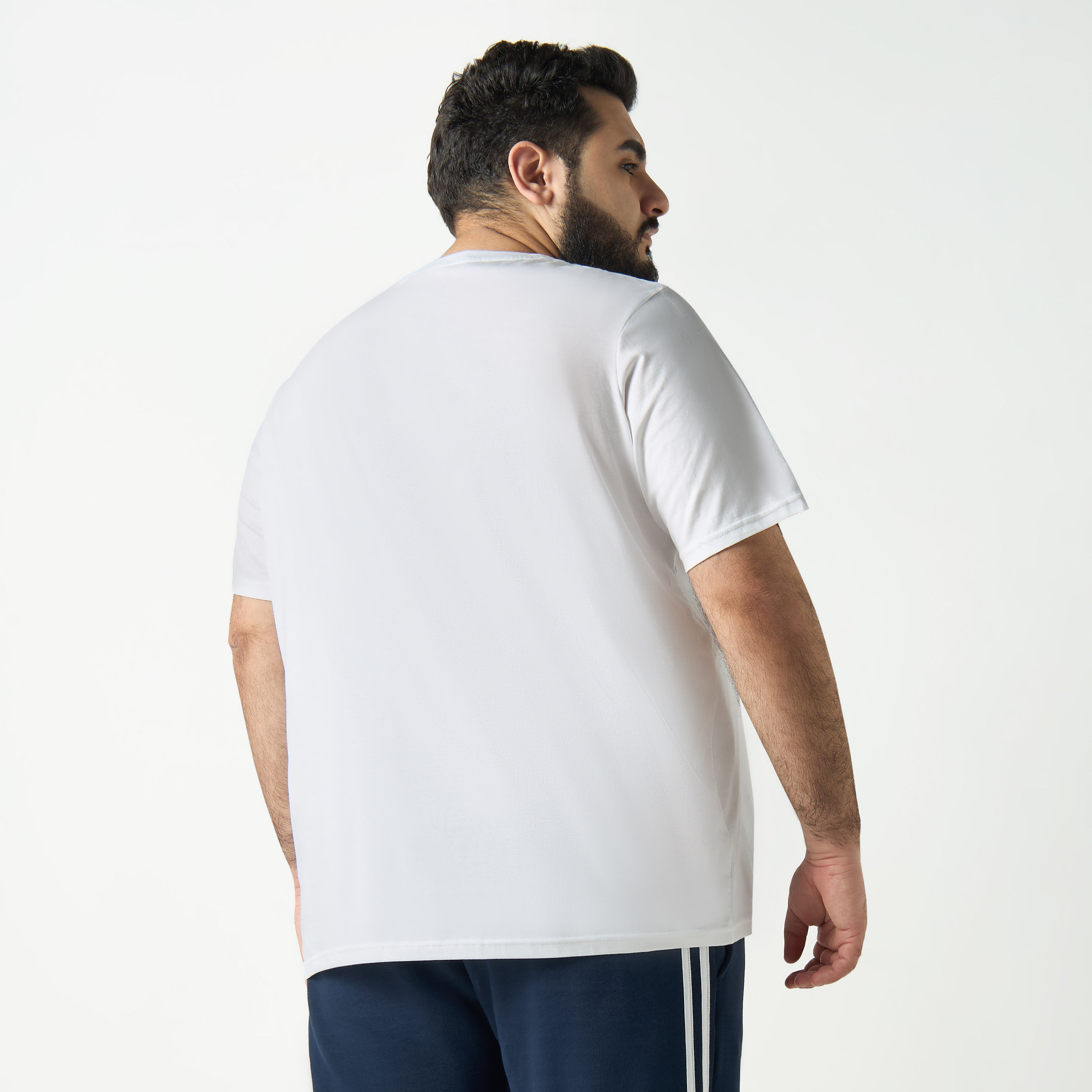 Plain Regular Fit Crew Neck T-shirt with Short Sleeves-men-clothing-tshirtsandpolos-tshirts-image-3