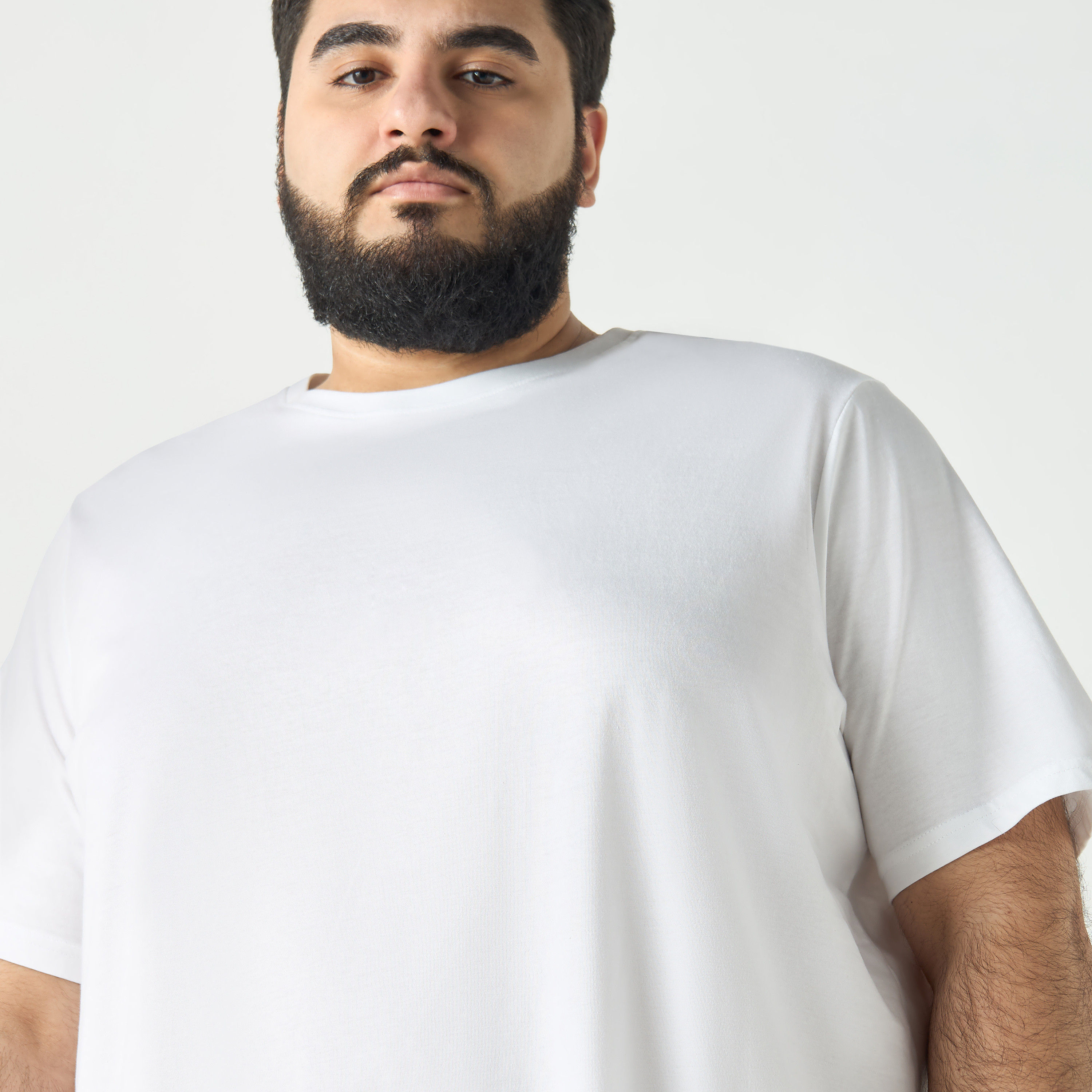 Plain Regular Fit Crew Neck T-shirt with Short Sleeves-men-clothing-tshirtsandpolos-tshirts-image-4