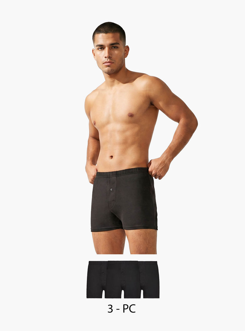 Set of 3 - Trunks with Elasticised Waistband-men-clothing-innerwear-underwear-image-1