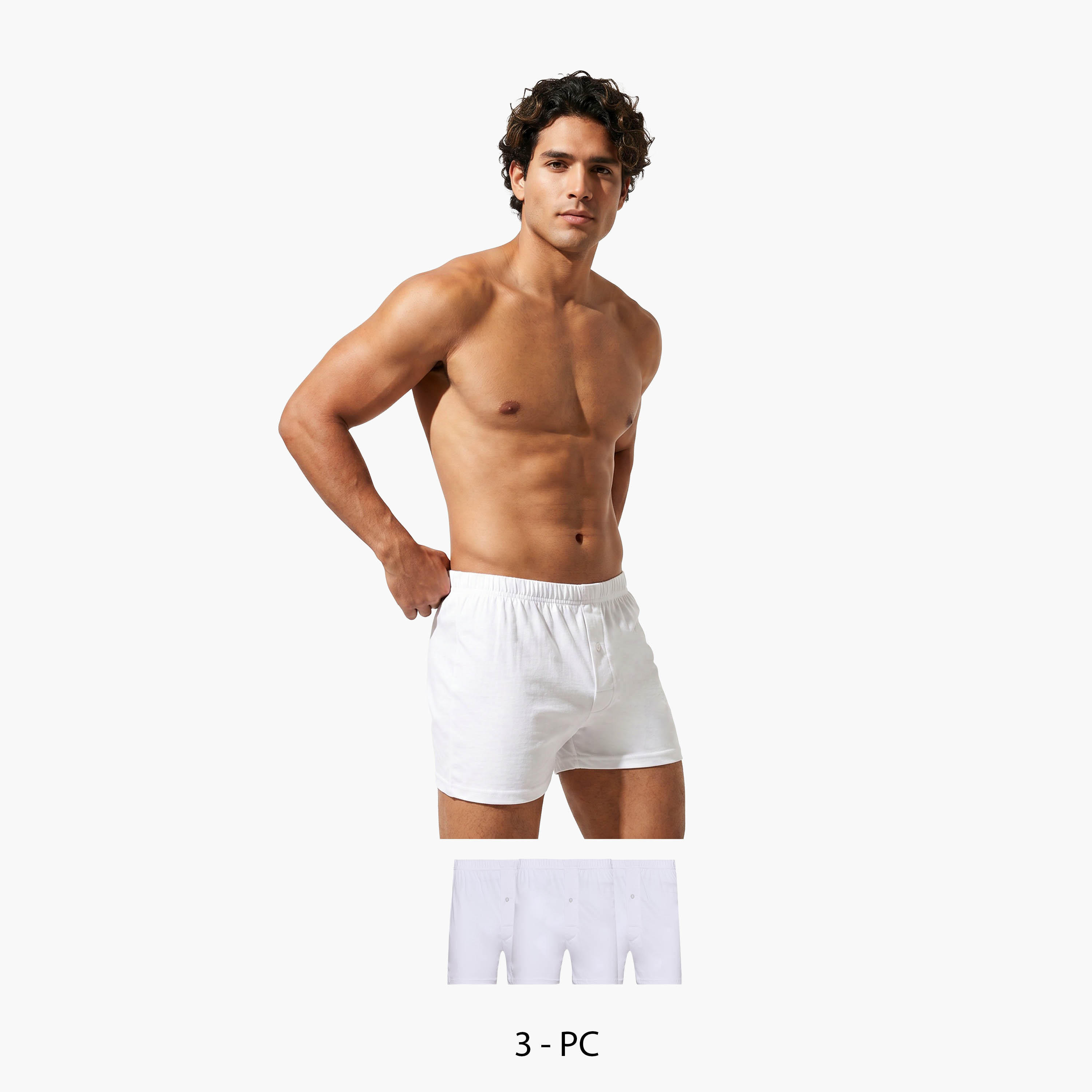 Set of 3 - Trunks with Elasticised Waistband-men-clothing-innerwear-underwear-image-1
