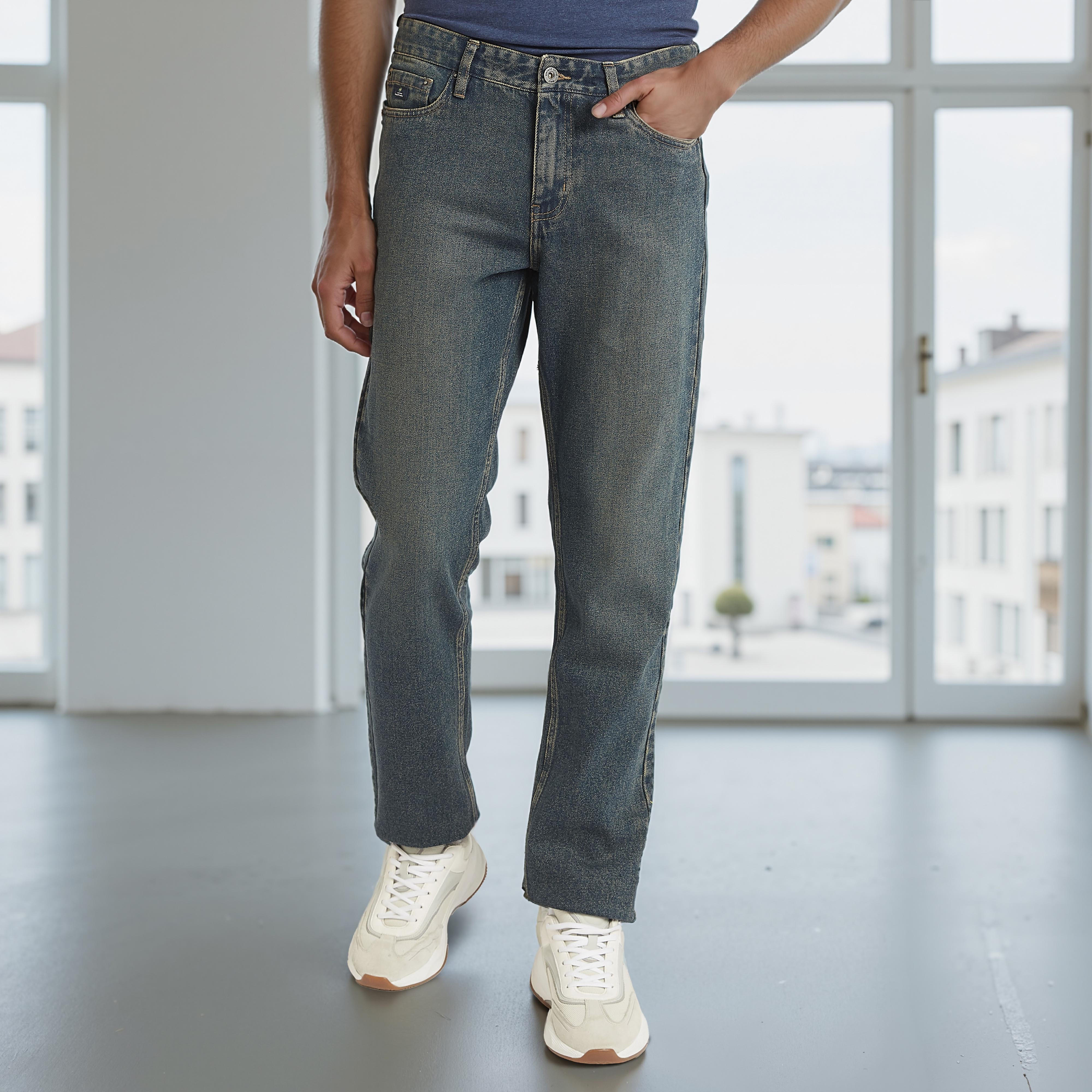 Full Length Solid Jeans with Pocket Detail and Belt Loops-men-clothing-bottoms-jeans-image-1