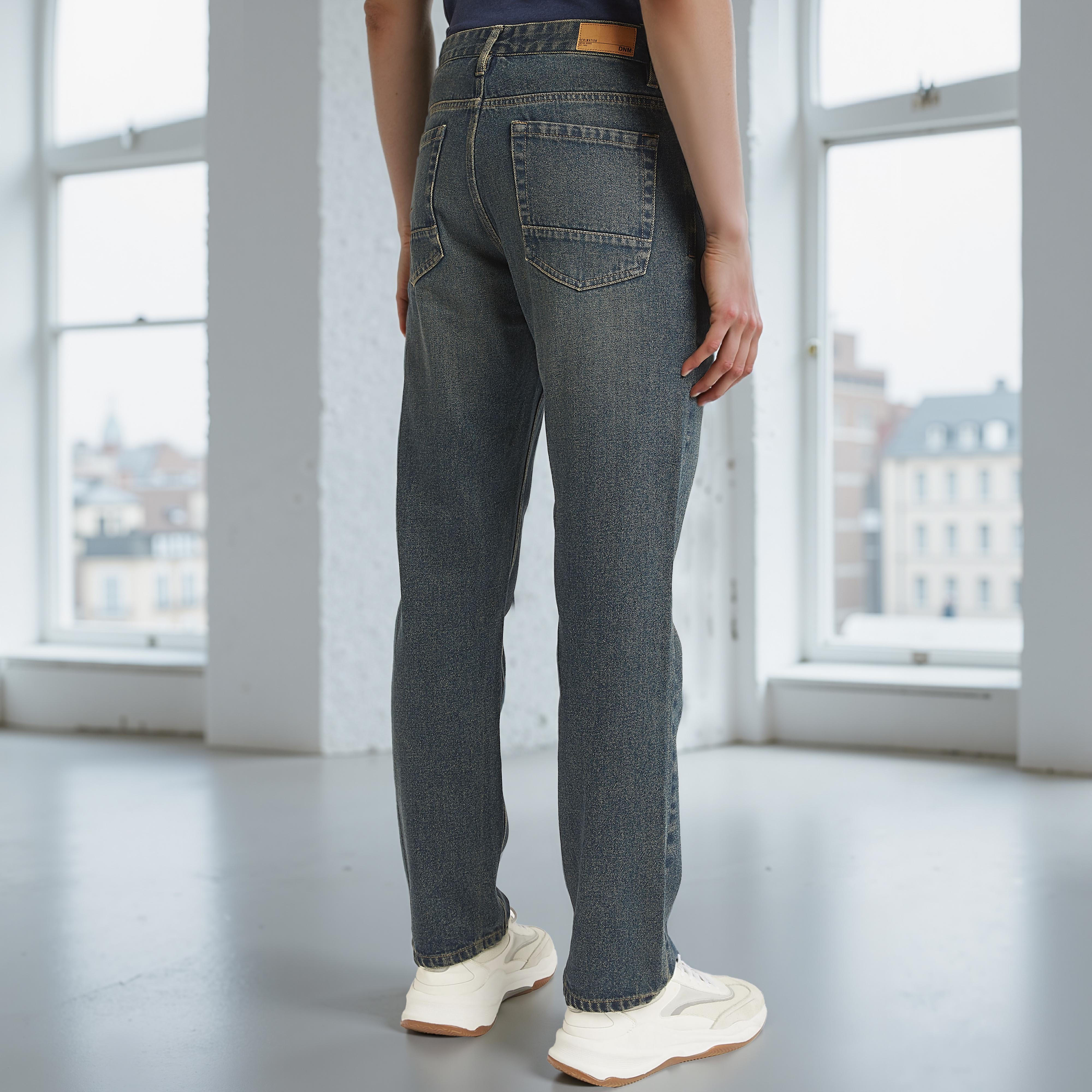 Full Length Solid Jeans with Pocket Detail and Belt Loops-men-clothing-bottoms-jeans-image-4