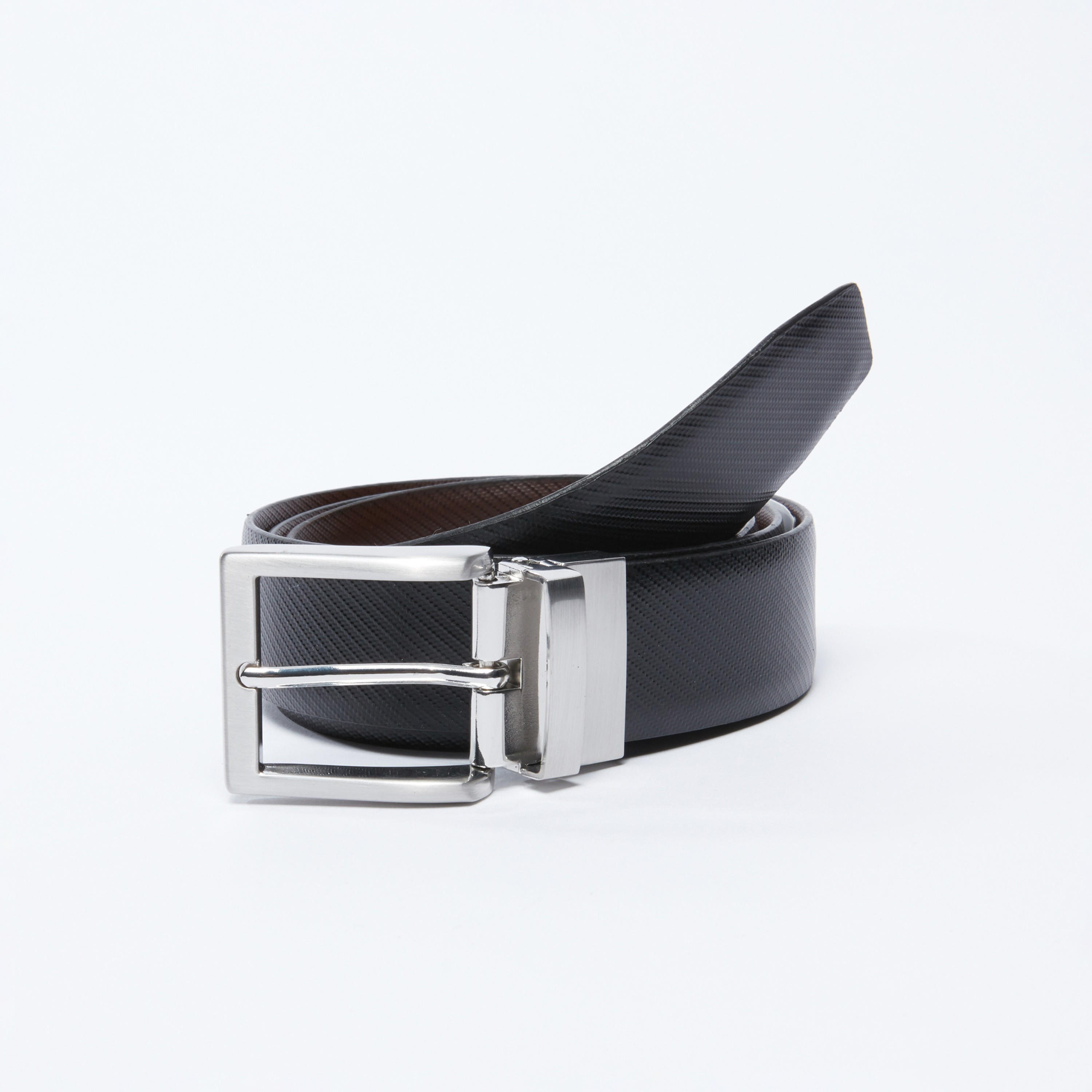 Textured Belt with Metallic Pin Buckle-men-beltsandwallets-belts-image-1