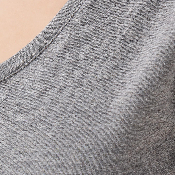تيشيرت سادة بياقة V وأكمام كاب-women-clothing-tshirts-image-5
