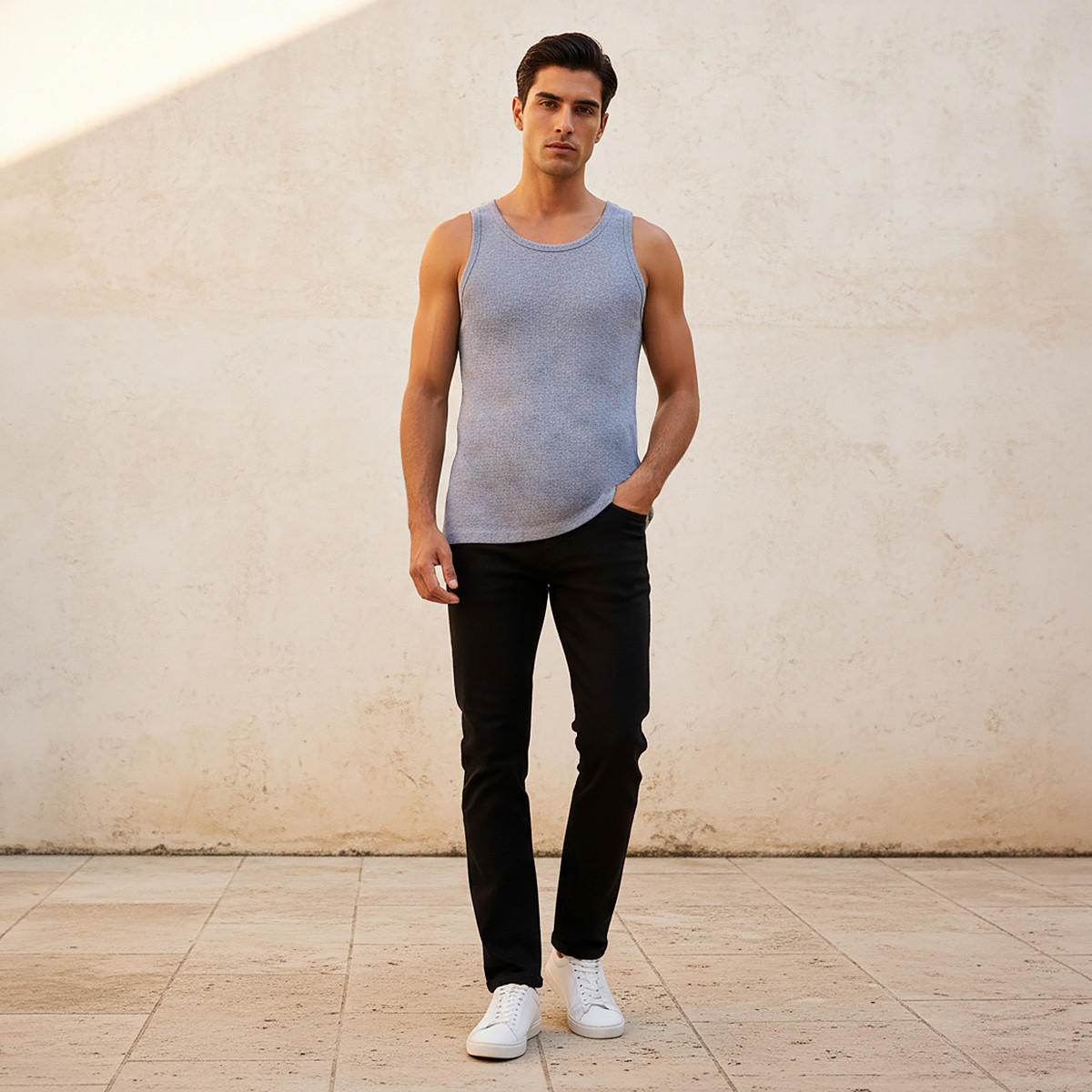 Textured Sleeveless Scoop Neck Vest-men-clothing-tshirtsandpolos-vests-image-3