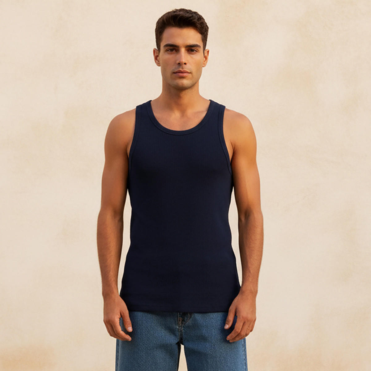 Textured Sleeveless Scoop Neck Vest-men-clothing-tshirtsandpolos-vests-image-1