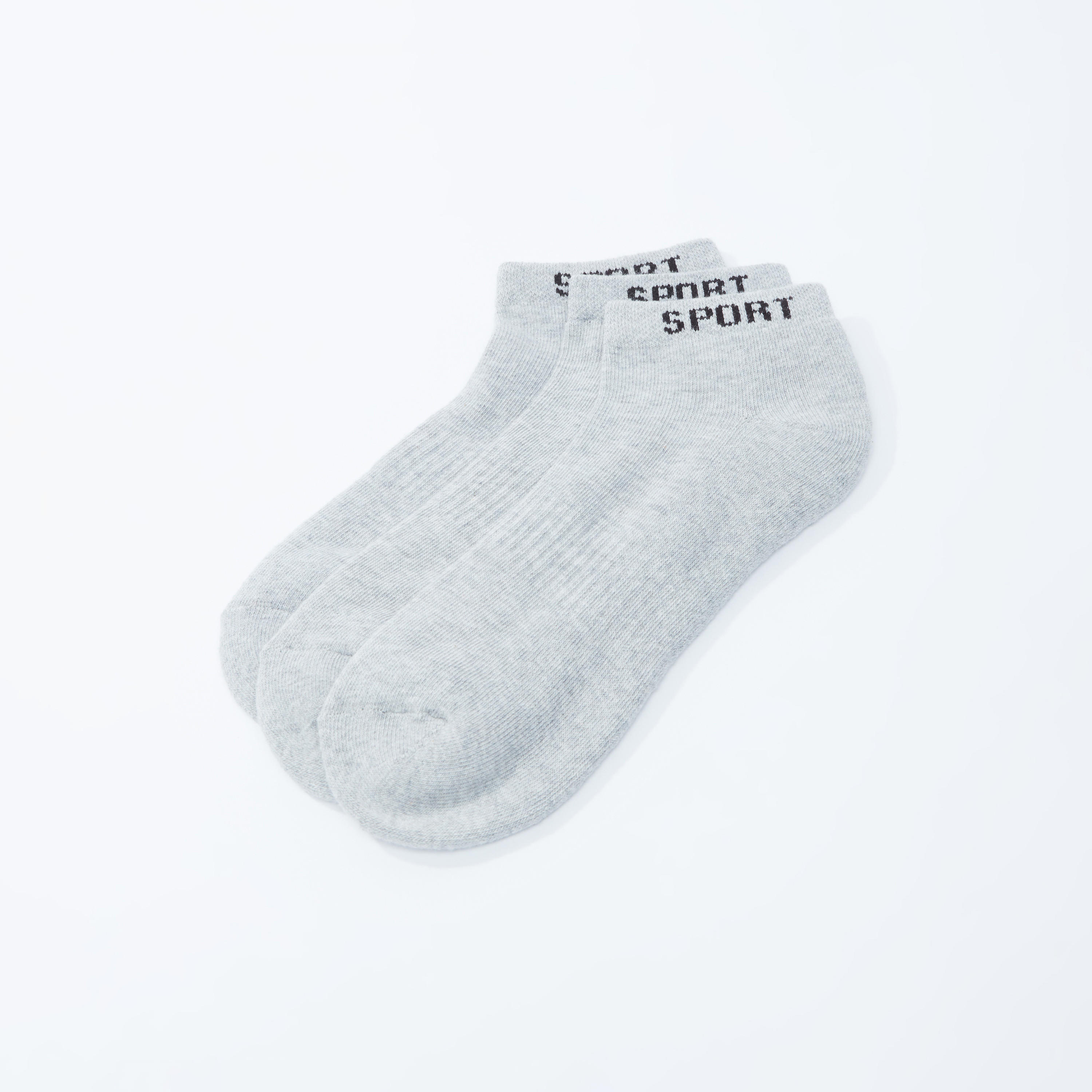 Set of 3 - Textured Ankle Length Socks with Printed Hem-women-socksandstockings-image-2