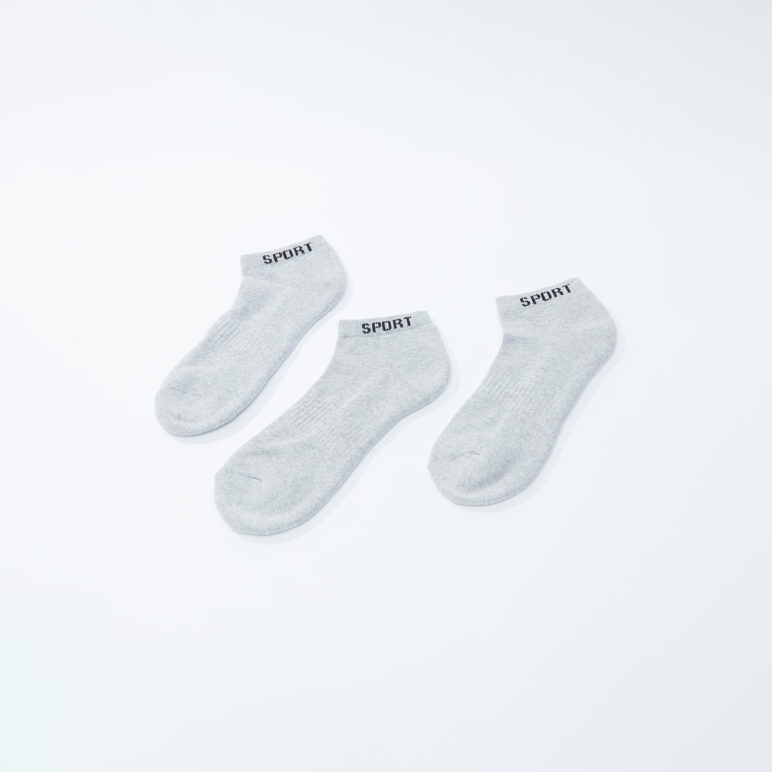 Set of 3 - Textured Ankle Length Socks with Printed Hem-women-socksandstockings-image-3