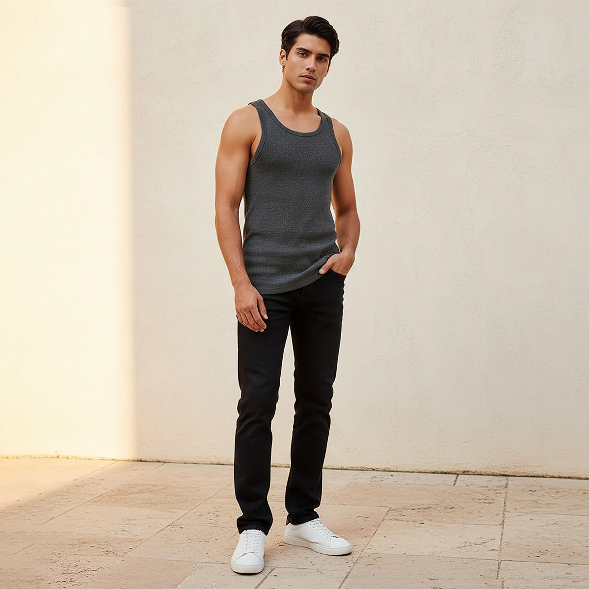 Textured Sleeveless Scoop Neck Vest-men-clothing-tshirtsandpolos-vests-image-3
