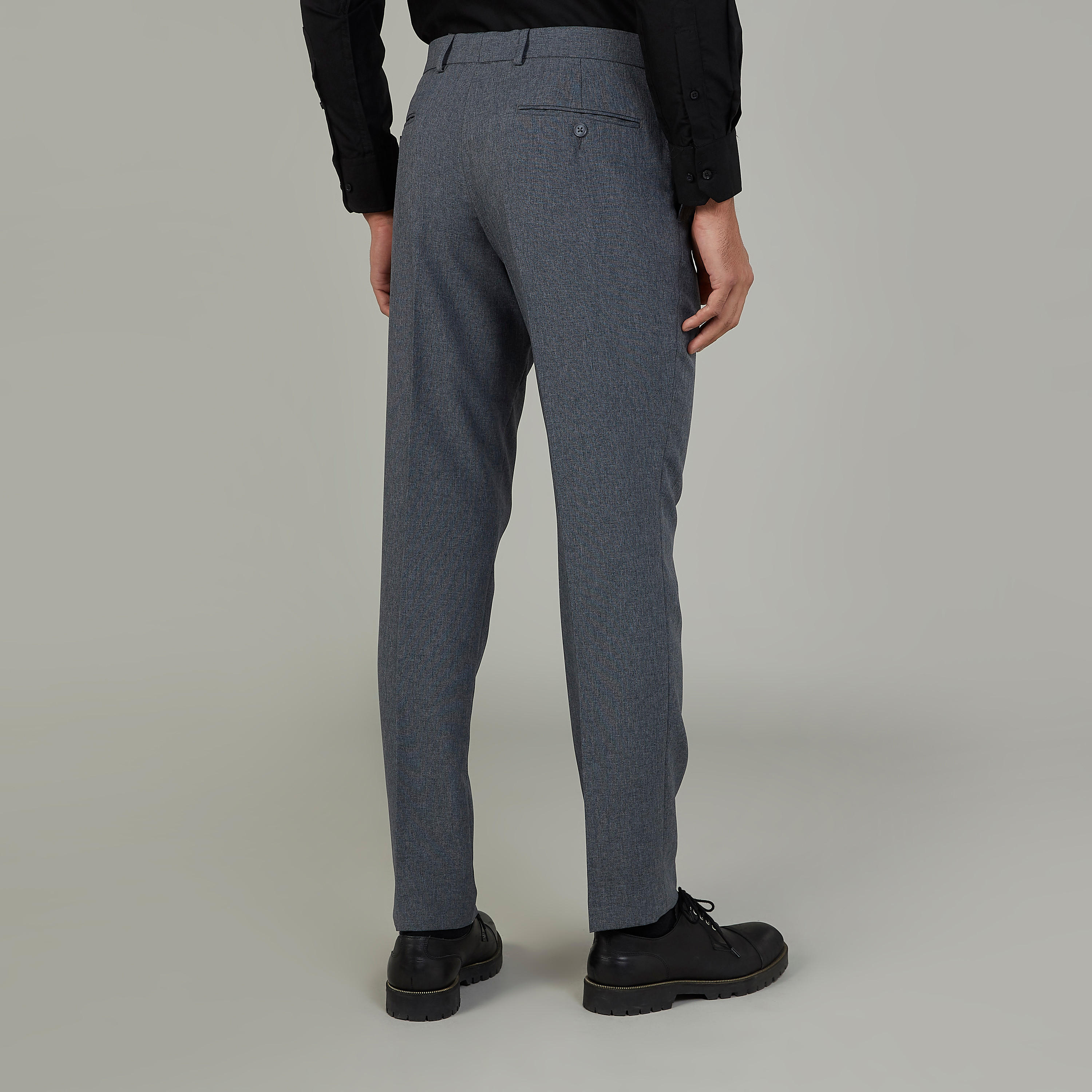 بنطلون رسمي طويل بارز الملمس بجيوب وحلقات للحزام-men-clothing-bottoms-trousersandchinos-trousers-image-4