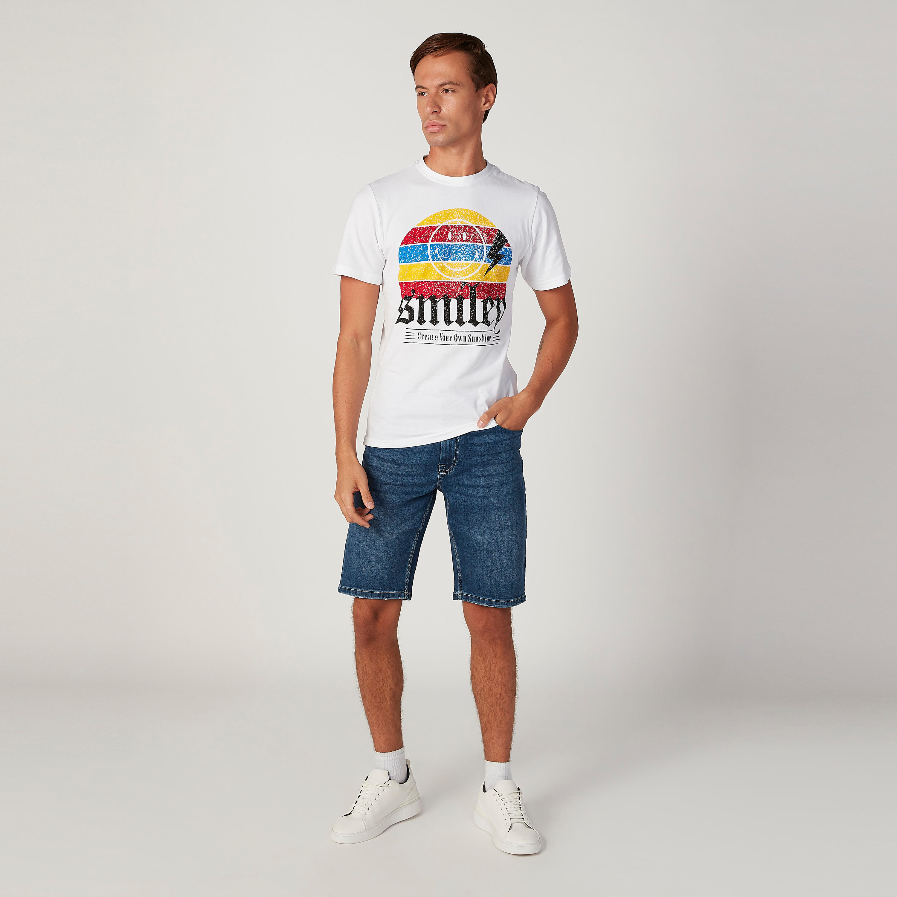 Textured Denim Shorts with Pocket Detail and Belt Loops-men-clothing-bottoms-shorts-image-2