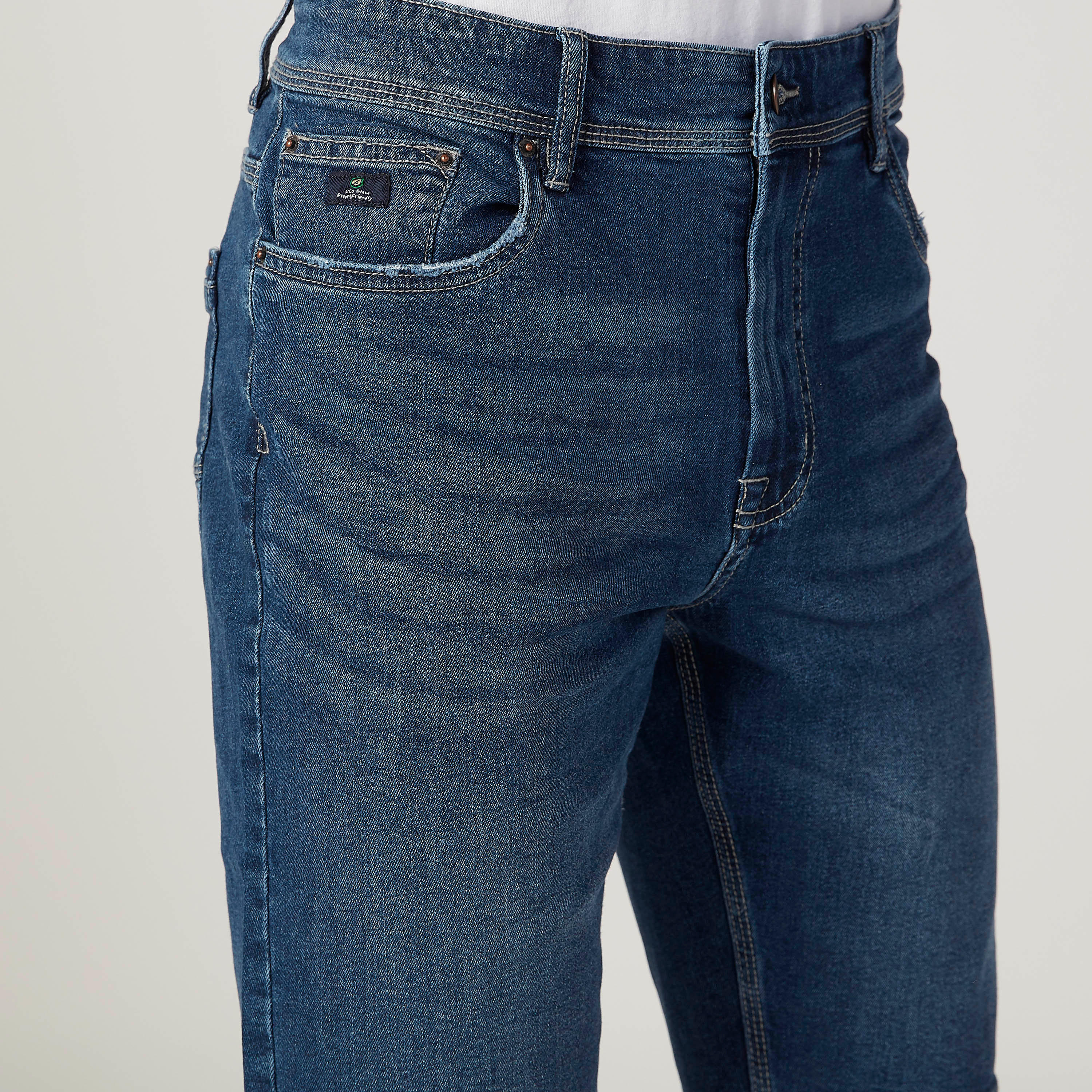 Textured Denim Shorts with Pocket Detail and Belt Loops-men-clothing-bottoms-shorts-image-4