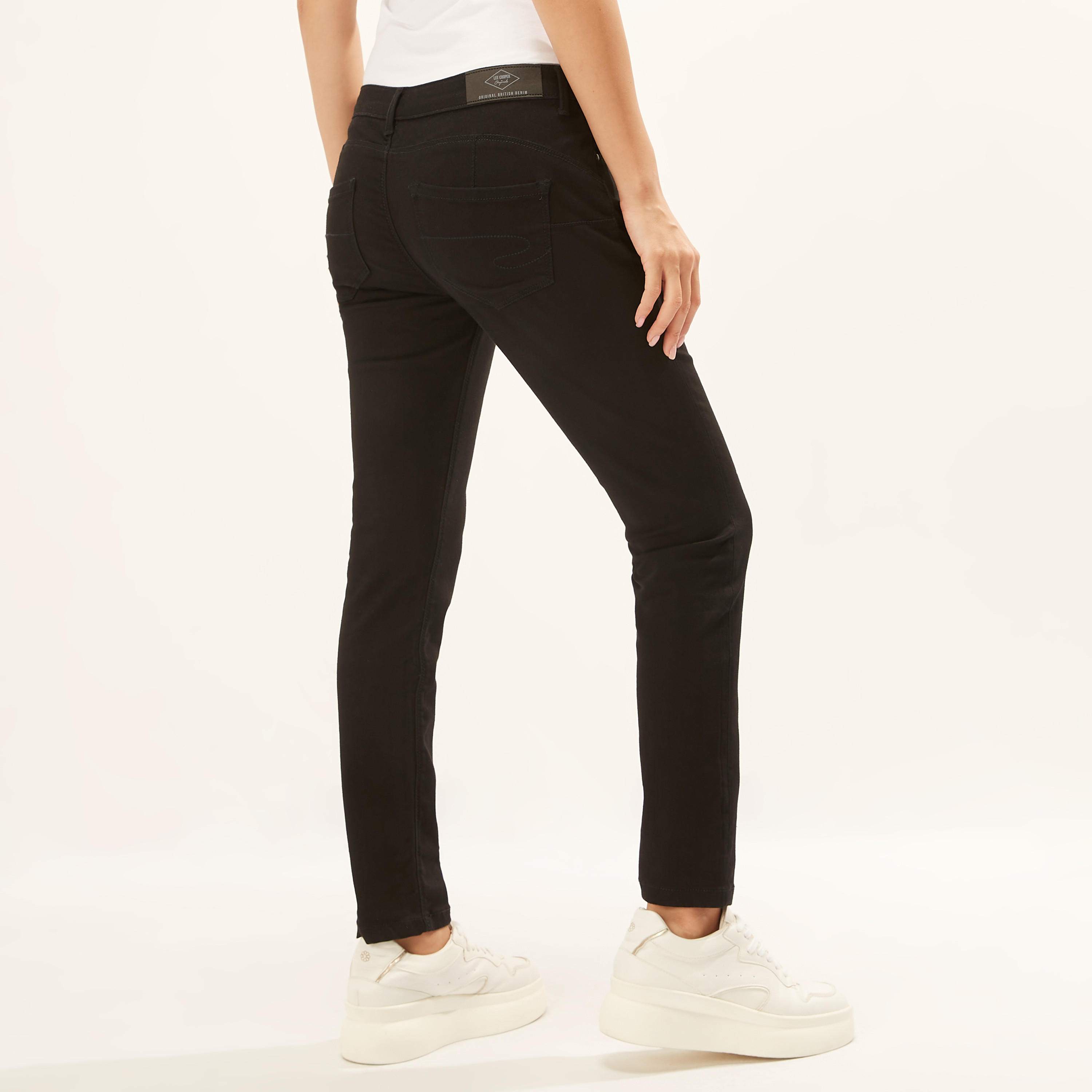 Lee Cooper Plain Jeans with Pocket Detail and Belt Loops-women-clothing-bottoms-jeans-image-4