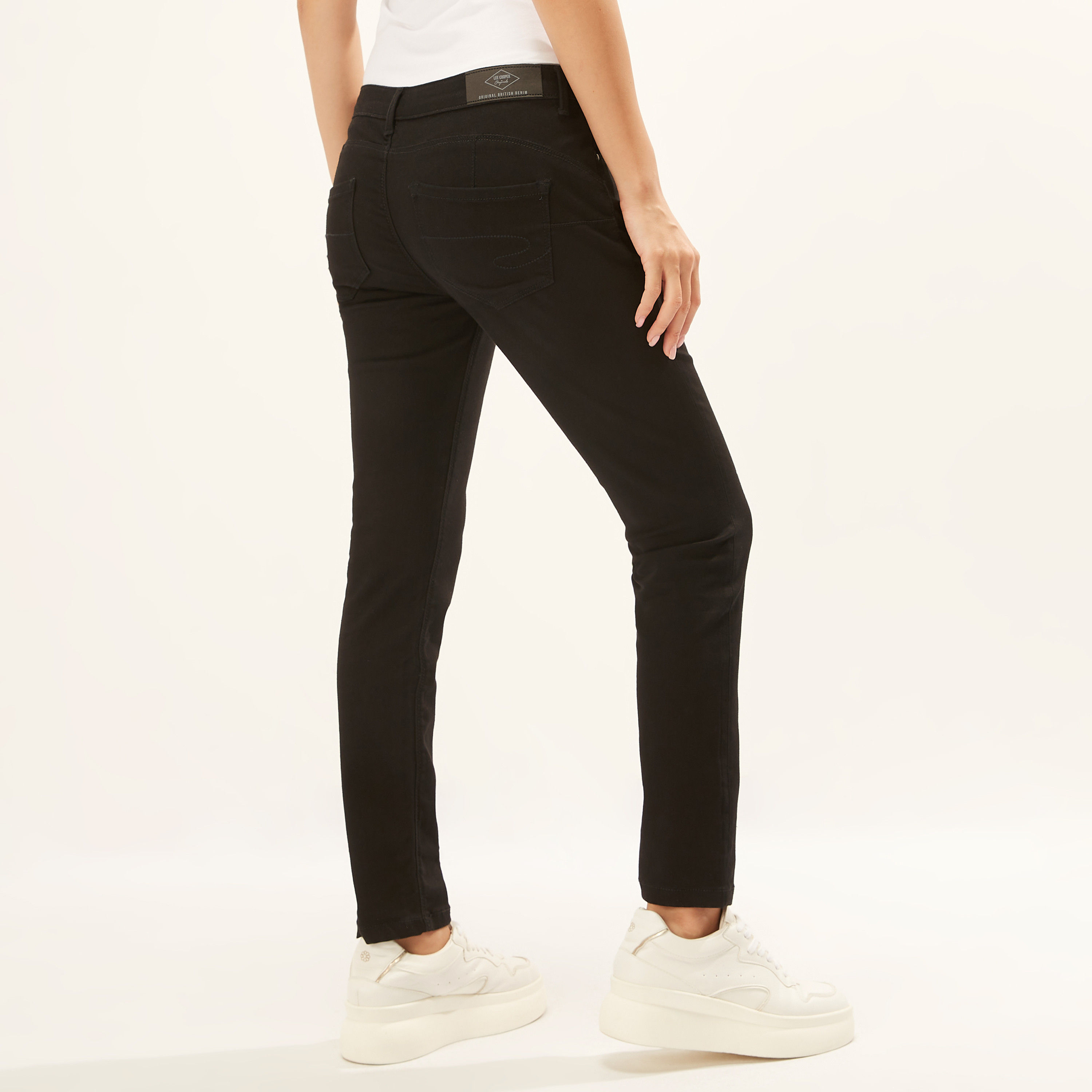 Lee Cooper Plain Jeans with Pocket Detail and Belt Loops-women-clothing-bottoms-jeans-image-4