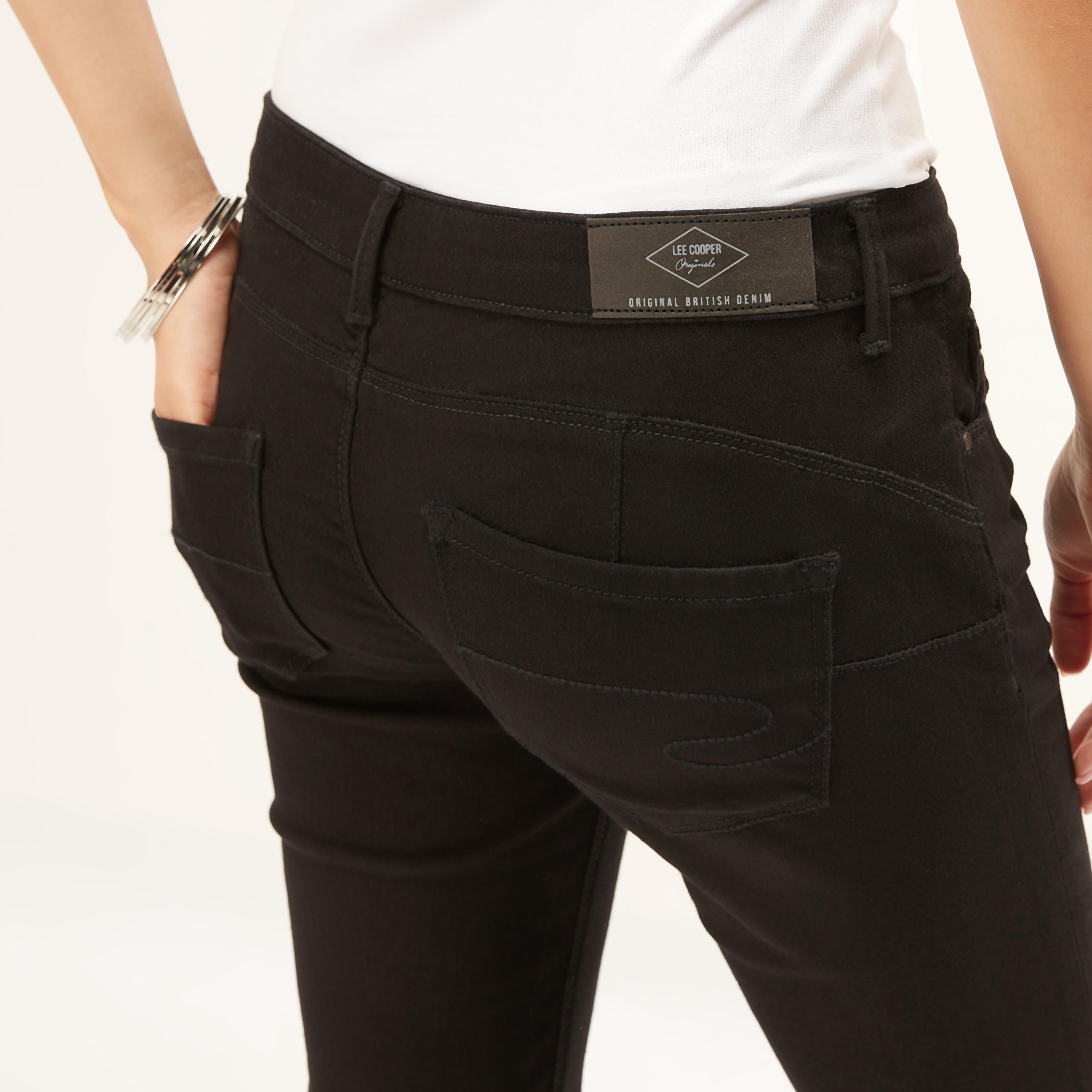 Lee Cooper Plain Jeans with Pocket Detail and Belt Loops-women-clothing-bottoms-jeans-image-5