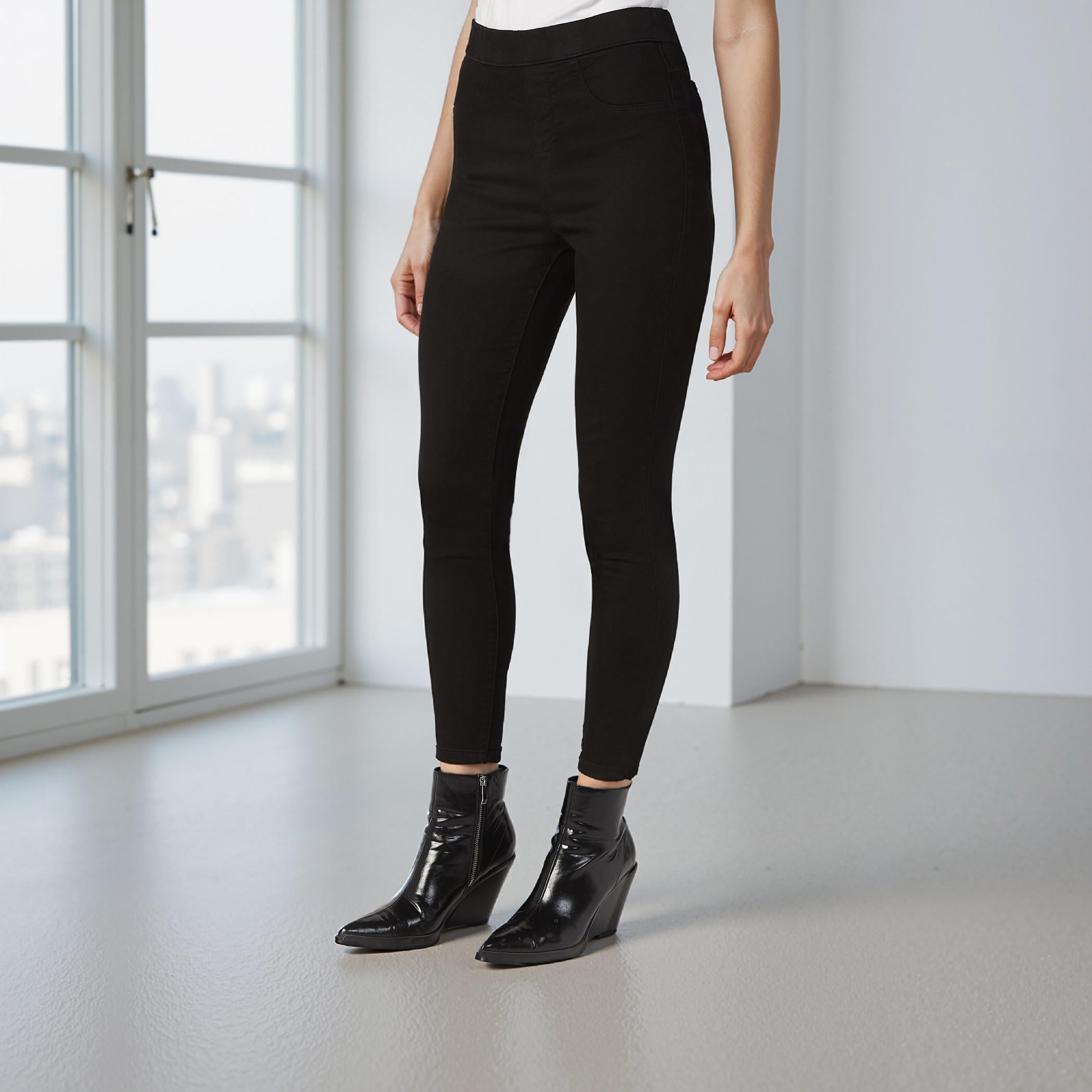 Lee Cooper Plain Jeggings with Pocket Detail and Elasticised Waistband-women-clothing-bottoms-leggings-image-10