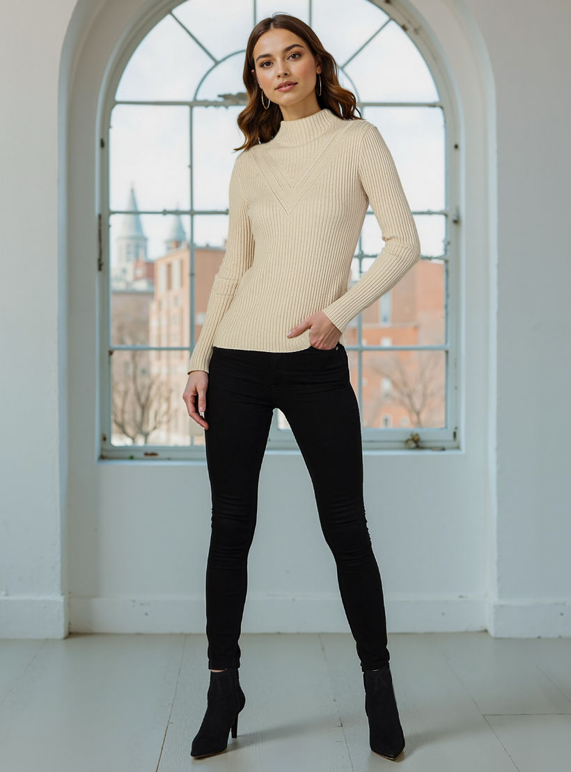 بنطلون جينز طويل بجيوب وحلقات للحزام من لي كوبر-women-clothing-bottoms-jeans-image-2