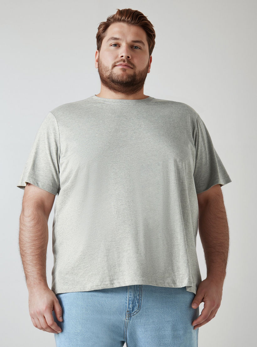 تيشيرت سادة بياقة مستديرة وأكمام قصيرة-men-clothing-nightwear-tshirts-image-1