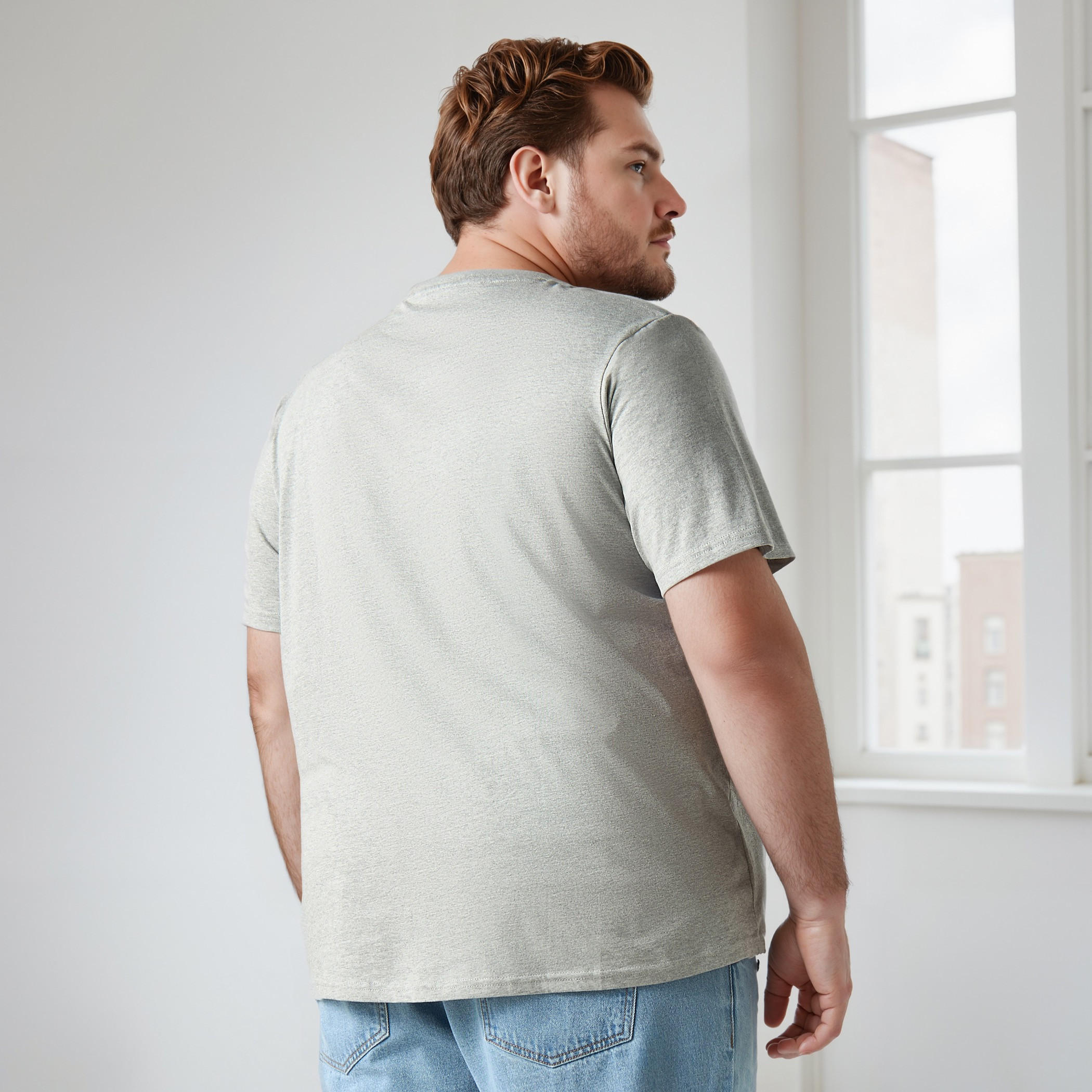 تيشيرت سادة بياقة مستديرة وأكمام قصيرة-men-clothing-nightwear-tshirts-image-3