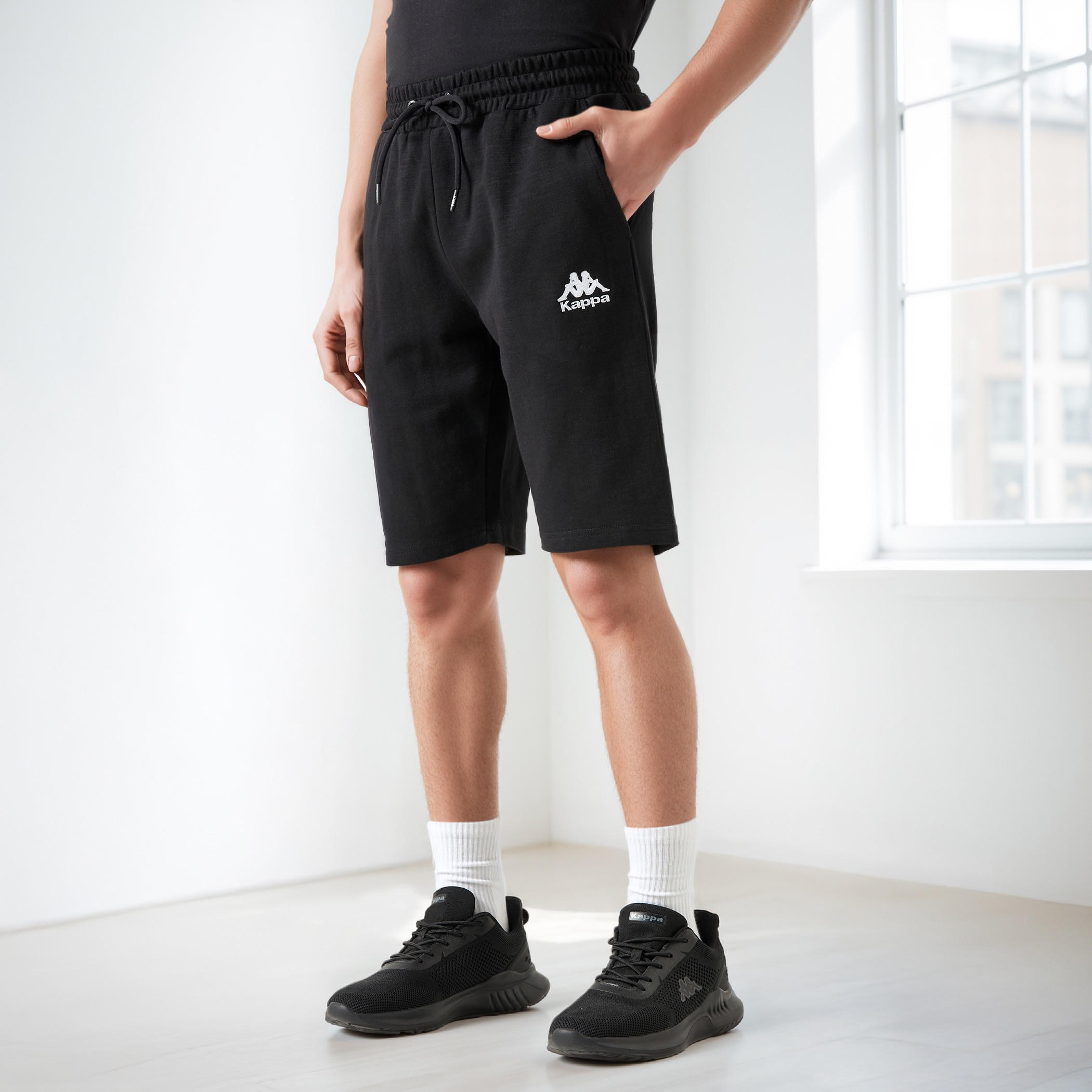 Kappa Regular Fit Shorts with Drawstring Closure and Pocket Detail-men-clothing-bottoms-shorts-image-1