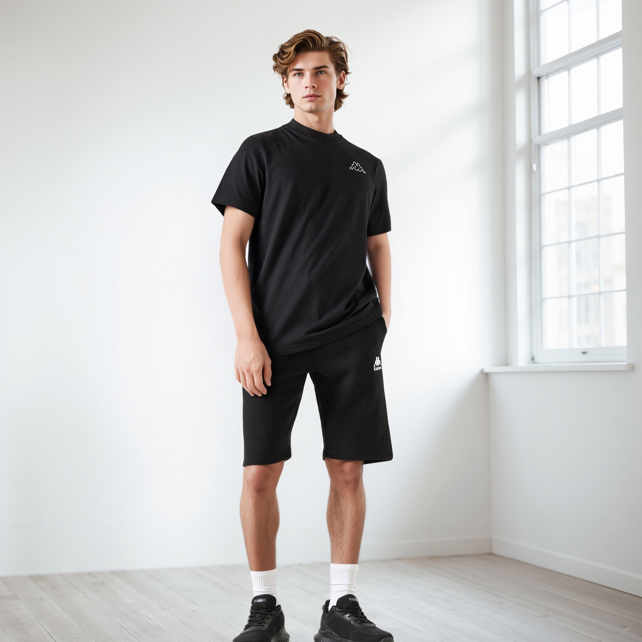 شورت بقصة عادية ورباط إغلاق وتفاصيل جيوب من كابا-men-clothing-bottoms-shorts-image-2